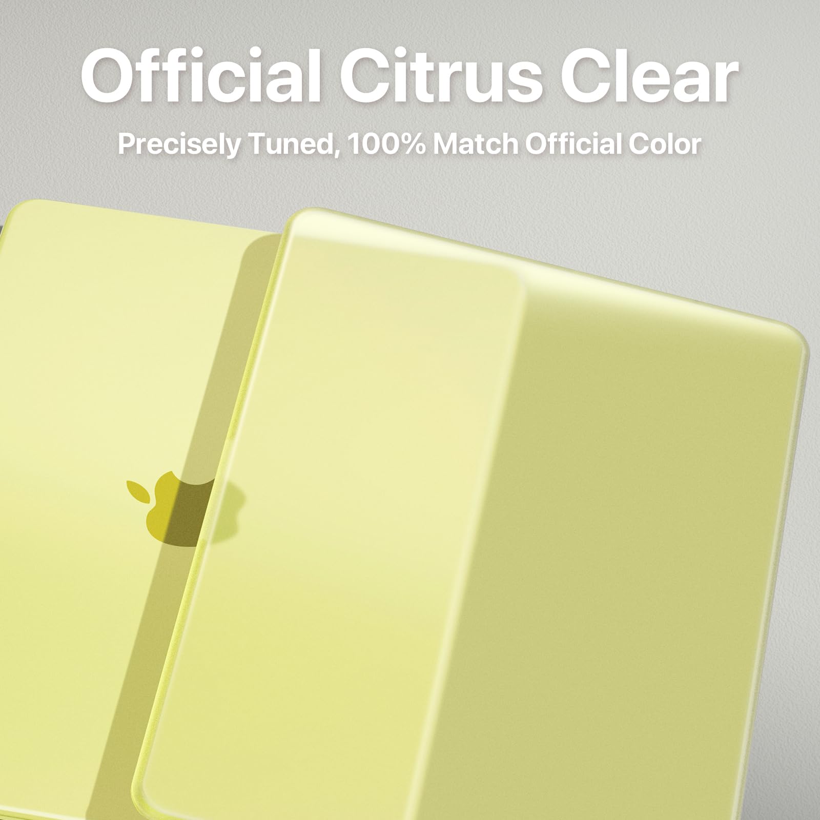 Soonjet for MacBook Neo Case 13 inch 2026 New A3404 | 100% Match Official Color | Anti-Crack & Scratch | Yellow Laptop Cover Protective Hard Shell | Student Travel Mac Accessories | Citrus Clear - 5