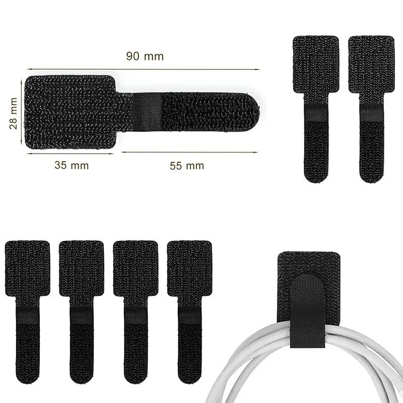 Organizador de Cables Reutilizable, Correas de Cable Adhesivas, Ajustables para Gestión de Escritorio miniatura 2