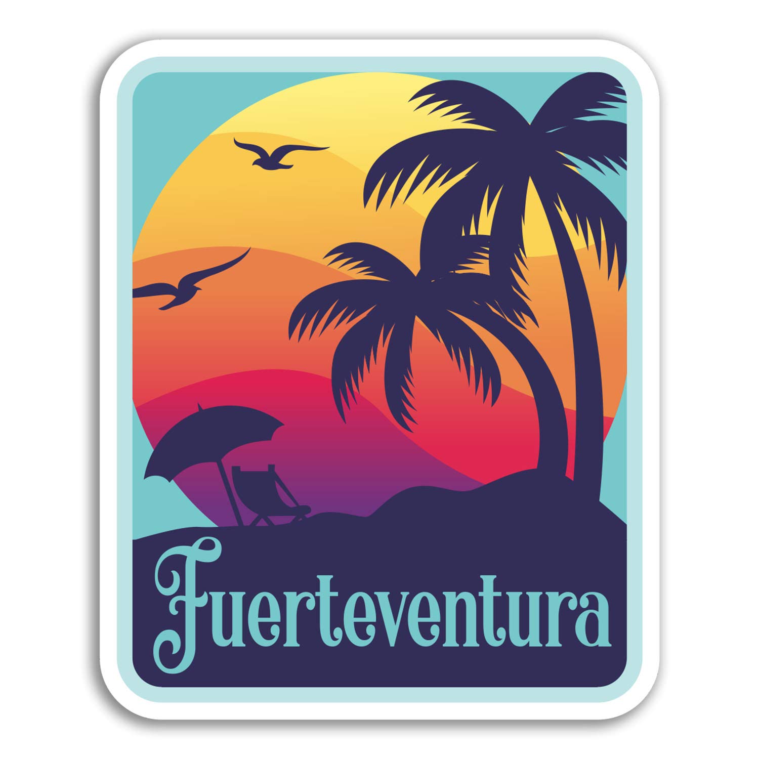Destinationvinyl Multi 2 X 10Cm Fuerteventura Vinyl Stickers - Fun Travel Sticker Laptop Luggage #18190 (10Cm Tall)