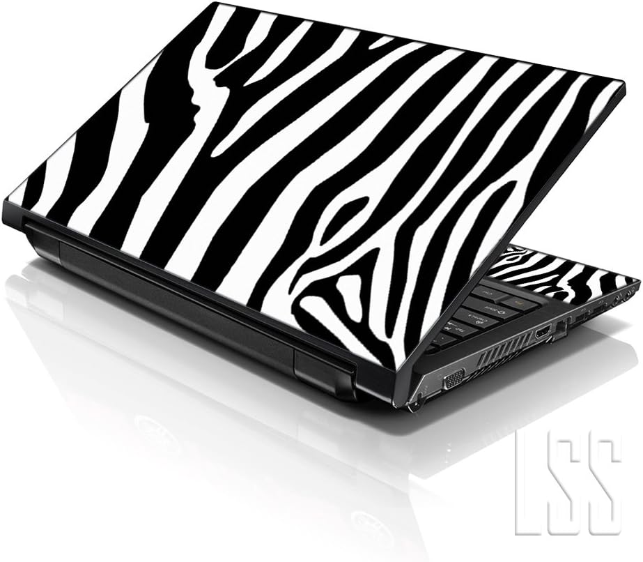 LSS 15 15.6 inches Laptop & Messenger Crossbody Bag with Matching Laptop Skin Sticker & Mouse Pad Combo | Carrying Case for 14" 15" 15.6" or Smaller Size Notebook - Zebra Print
