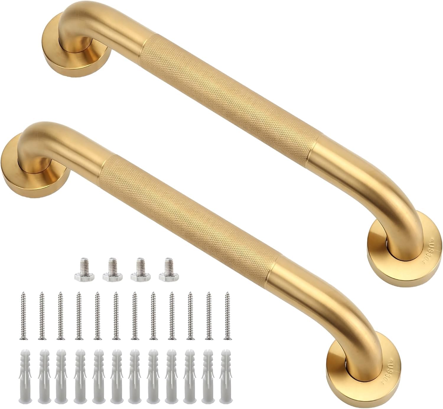 Photo 1 of Rackickyer Shower Grab Bar, 2 Pack 12 Inch Gold Bathroom Grab Bar, 1.25" Diameter 304 Stainless Steel Anti-Slip Grab Bars for Bathtubs and Showers, Handicap Shower Grab Bar for Seniors Elderly