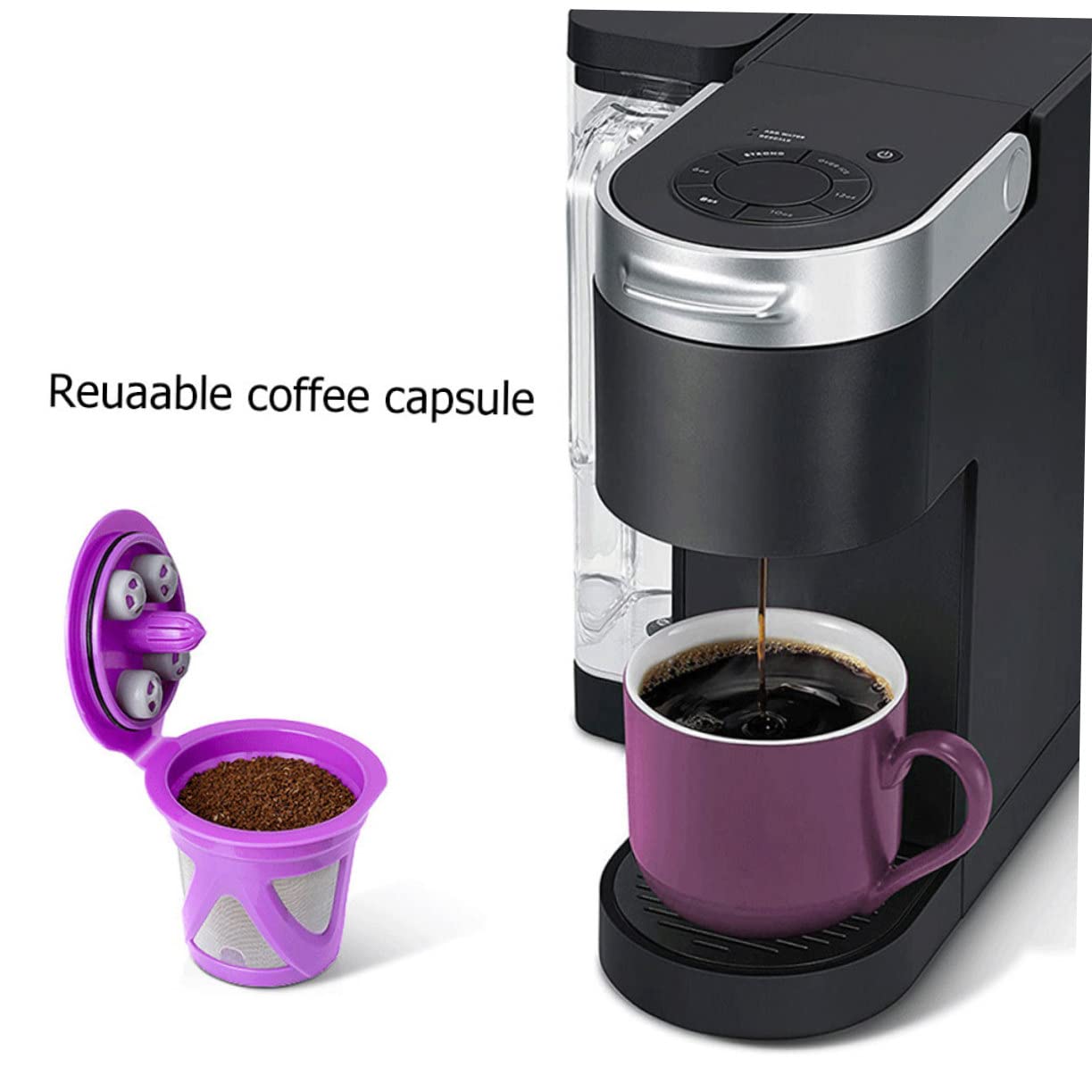 ABOOFAN 10 Pièces capsule de café tasses à café avec couvercles café réutilisable cafetière concentré de café filtre tasse de passoire à café gobelets réutilisables pour le café corbeille