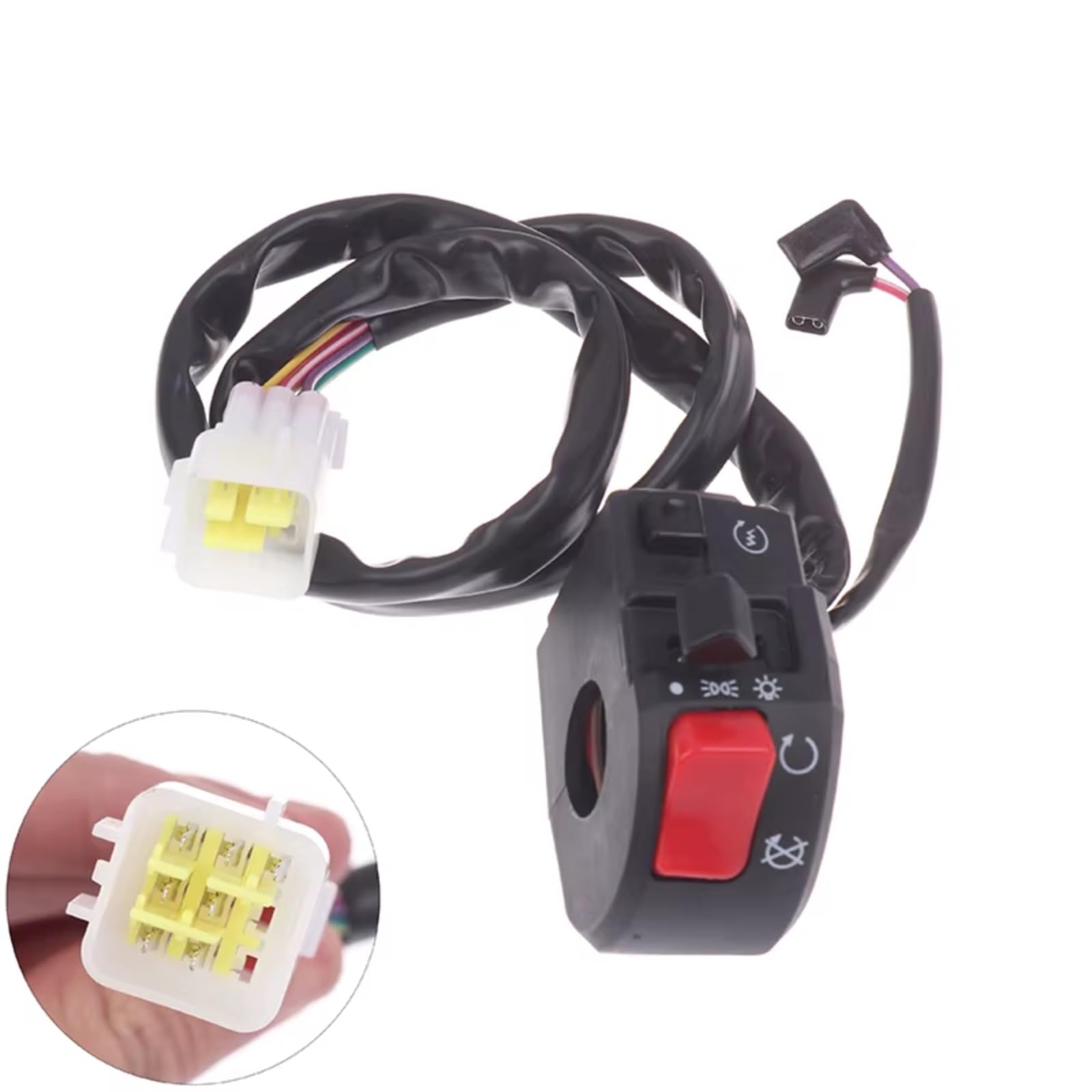Interrupteur De Commande Guidon Moto Universel, 22mm, Bouton Klaxon, Clignotant, Feu Antibrouillard Électrique, Poignée Démarrage Commodo Moto(Right 7Pin)