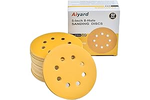 5-Inch 8-Hole Hook and Loop Sanding Discs 800-Grit Random Orbit Sandpaper