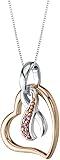 Peora Sterling Silver Cancer Awareness Hope, Fight, Survive Ribbon Pendant Necklace for Women with 18 Inch Chain Pink Ribbon Awareness