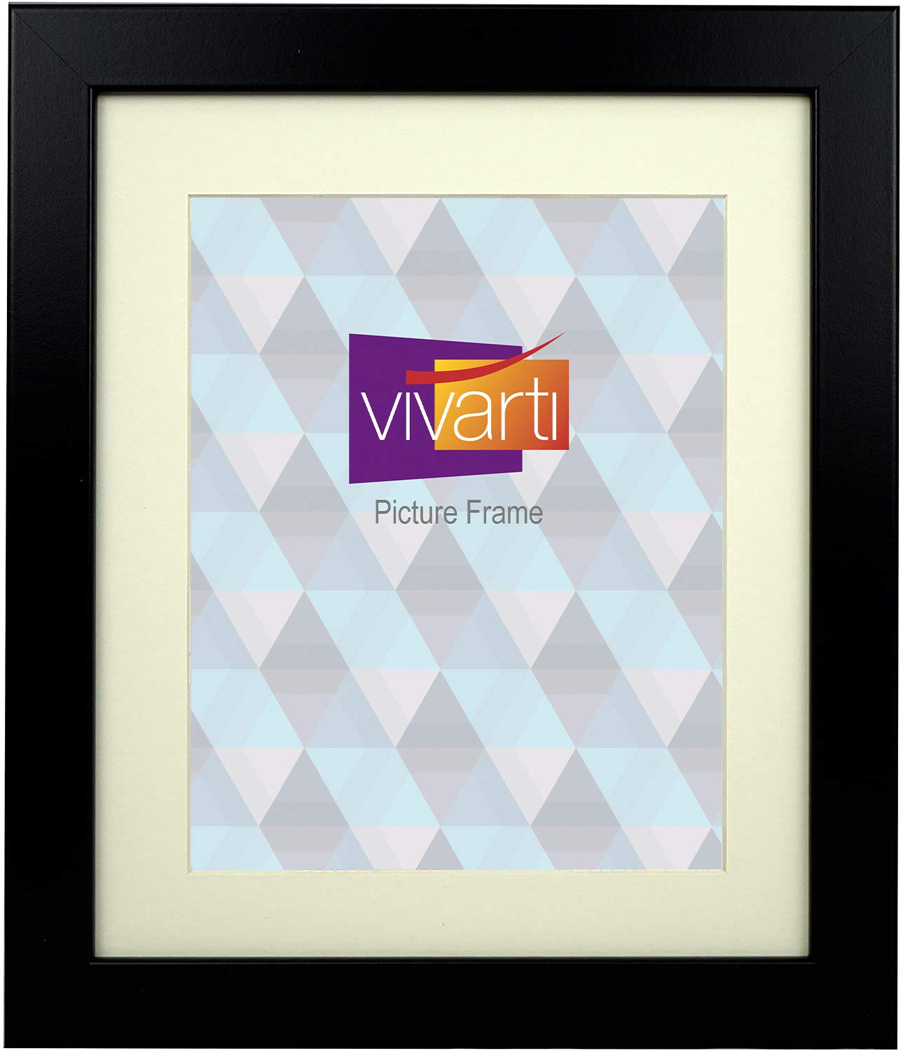 Vivarti Thin Matt Black Picture Photo Frame 16 x 12 Inches with Mount (Aperture 12 x 10 Inches)