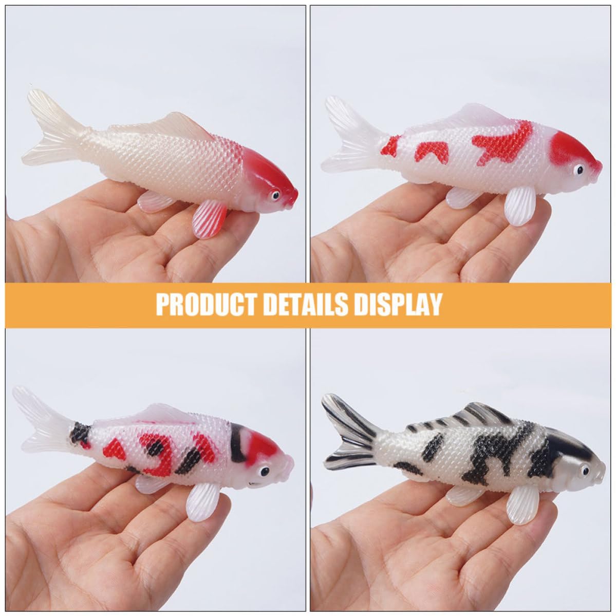 Cabilock 30 Stück Kleiner Koi Fischfigur aus PVC für Aquarien und