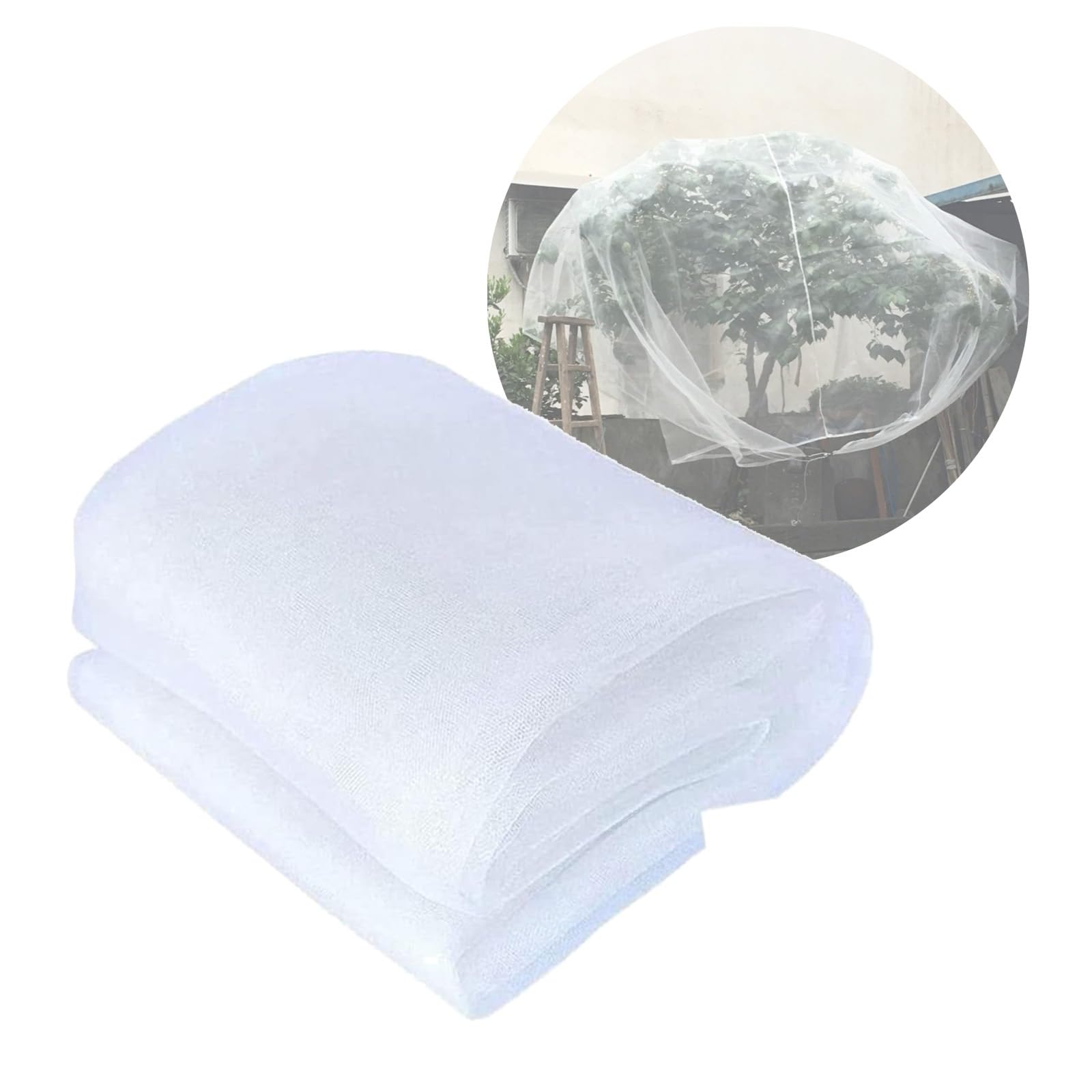 Garden Netting Insect Screen Bug and Fly Proof Window Netting, Thickening Bird Netting for Garden 60 Mesh, Anti-UV Garden Net for Veg Patch Fine Mesh, White (Size : 5x40m)