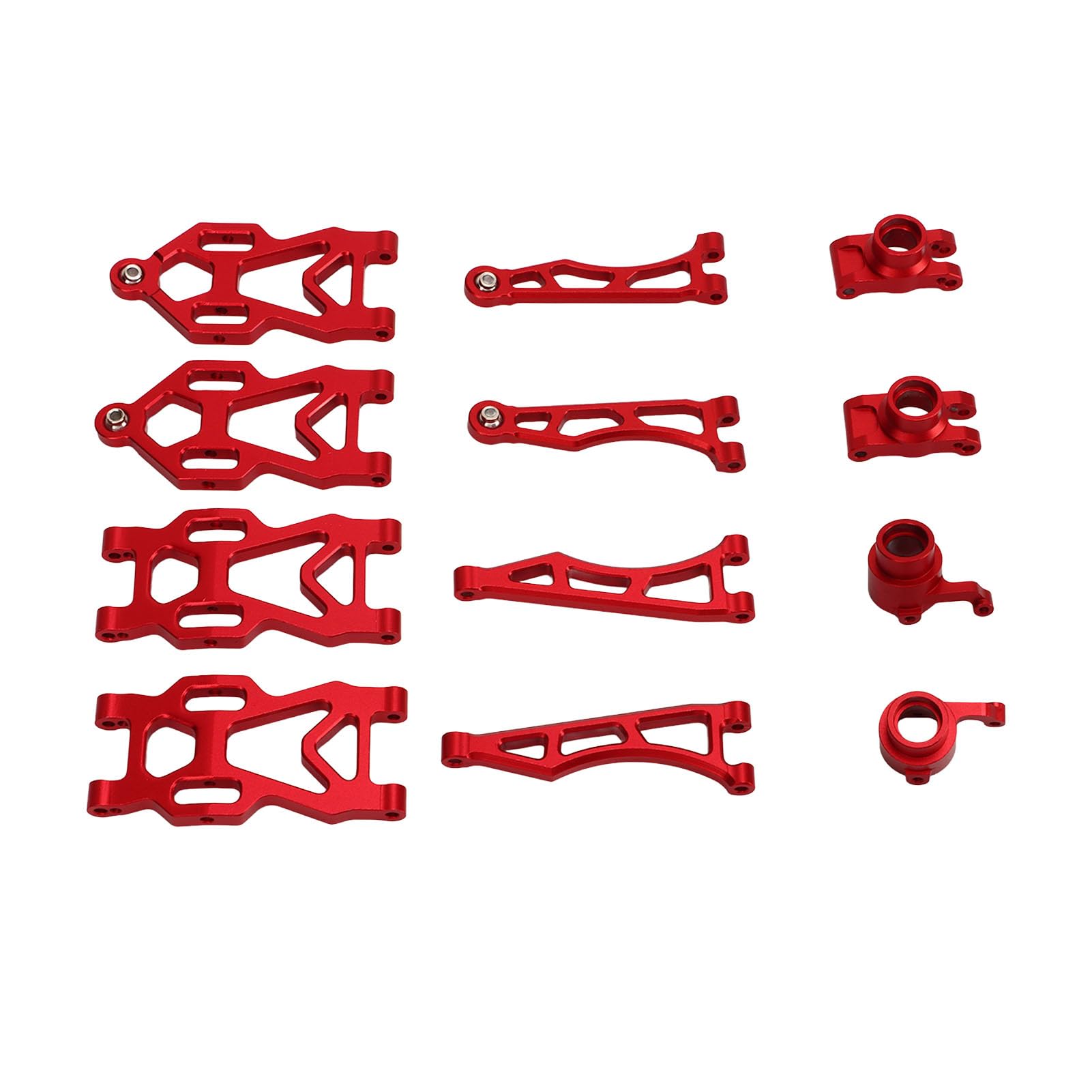 Rosvola Kit de Brazo de Suspensión de Aluminio para Coche RC 1/16 (Rojo) | Construcción de aluminio duradera, Se adapta a SCY 16101PRO 16102, Piezas de suspensión de repuesto