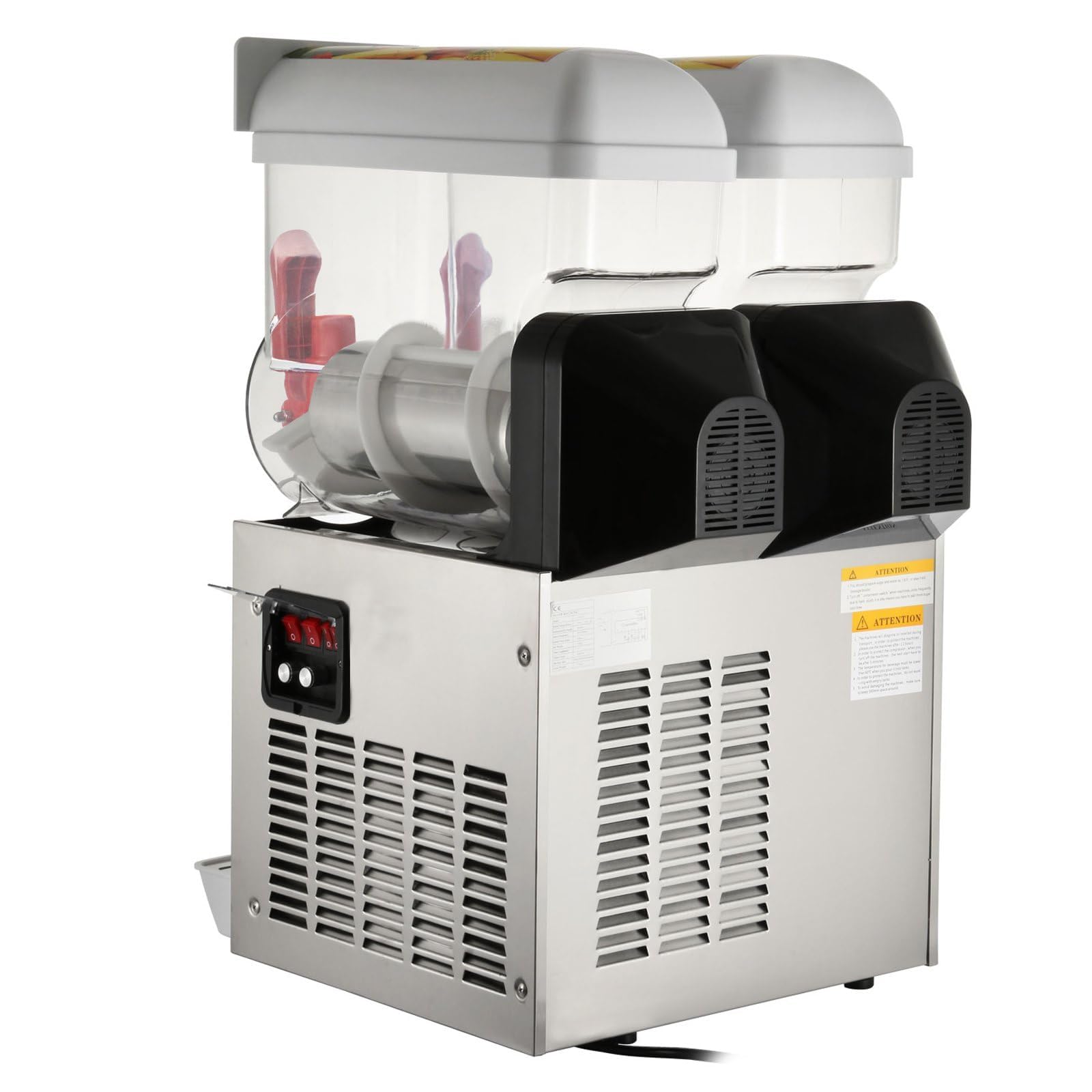 Máquina de granizado profesional con compresor Fast Cool: máquina para preparar granizados, margaritas, batidos y helados, tiempo de congelación 30 – 45 minutos (15 l x 2)