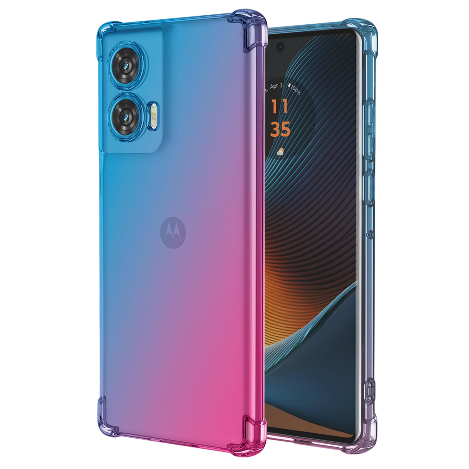 Vokuha Phone Case for Motorola Edge 50 Fusion Case, Moto Edge 50 Fusion Case, Cute Clear Gradient Slim Shockproof TPU Back Phone Protective Cover for