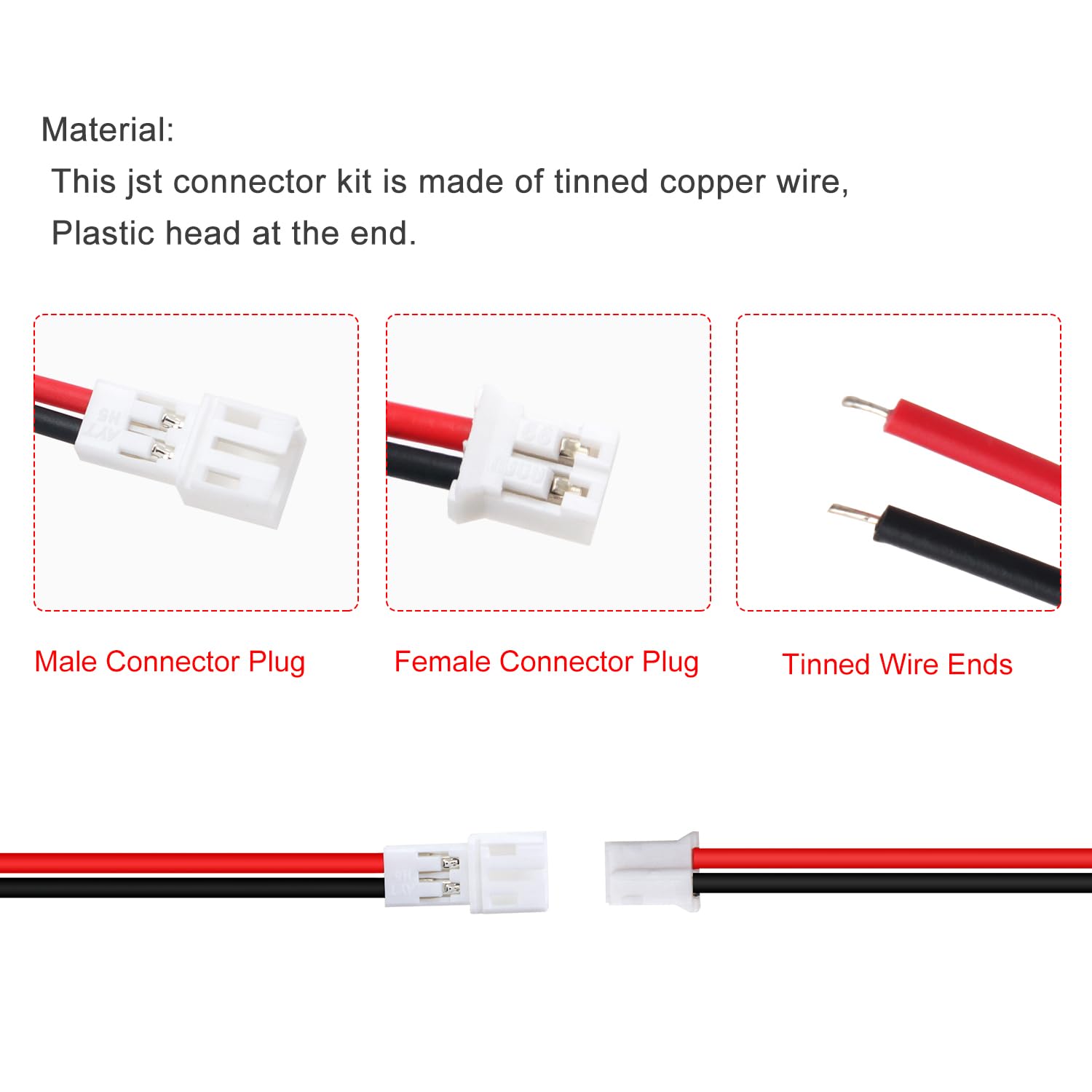 Connettori JST 3-Pin 1.25mm - 40 Coppie Maschio/Femmina Con Cavi Per PCB - Foto 8