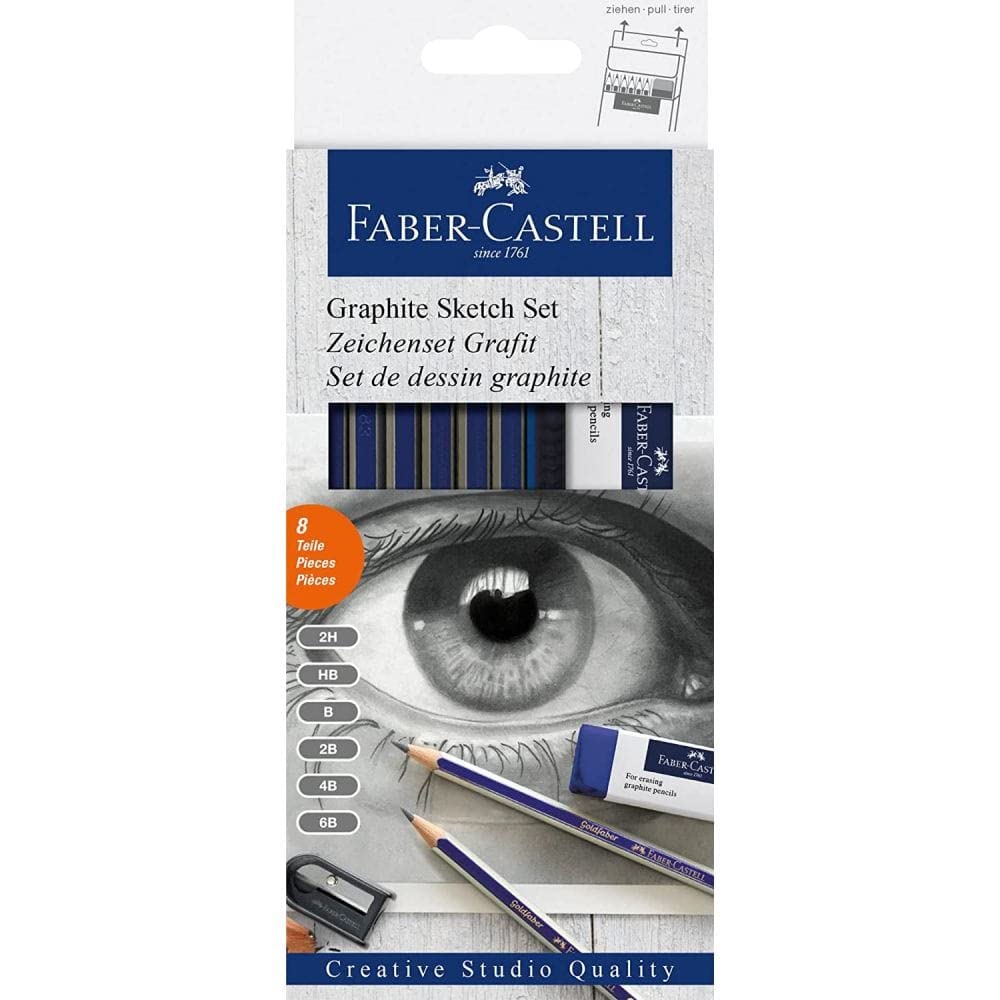 Faber-Castel 114000-8-teiliges Creative Studio Graphit Sketch Set 2H, HB, B, 2B, 4B und 6B