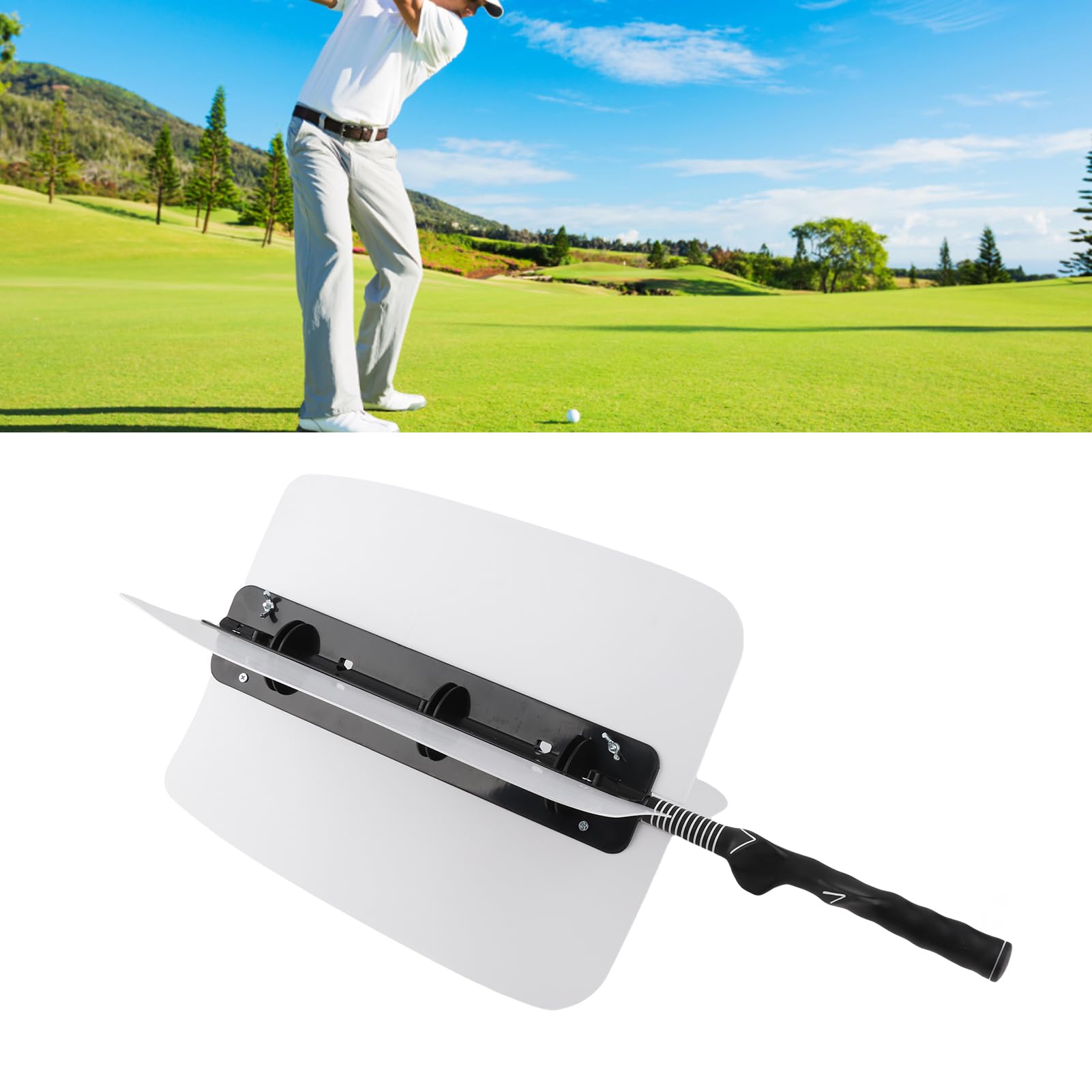 AMONIDA Allenatore di resistenza elettrica da golf, aiuto per swing durevole, a forma di V, per praticare a casa, 39 x 33 x 79 cm