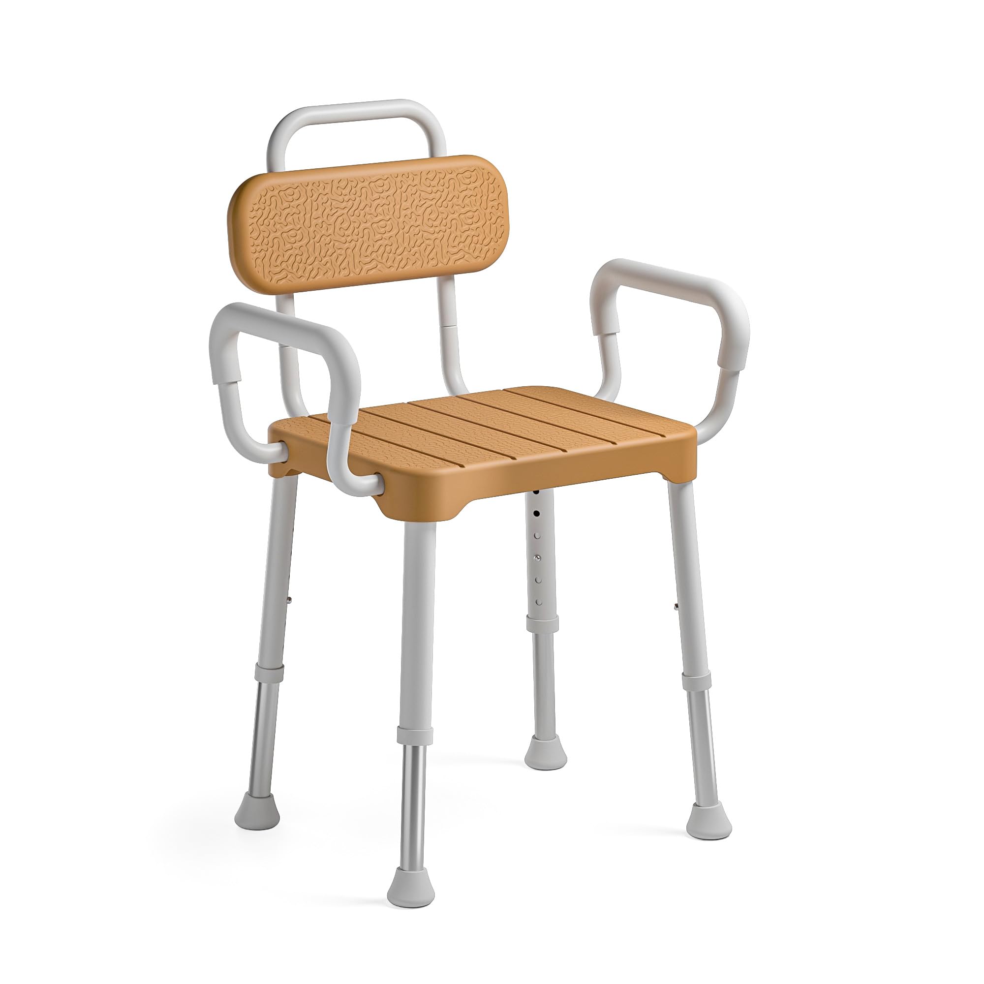 Photo 1 of Loyoda Shower Chair for Inside Shower ?Bath Chair with Arms and Back,Aluminum Shower Stool for Tub,Slip Resistant Shower Bench,Height-Adjustable Shower Seat with Padded Handles for Seniors?Brown