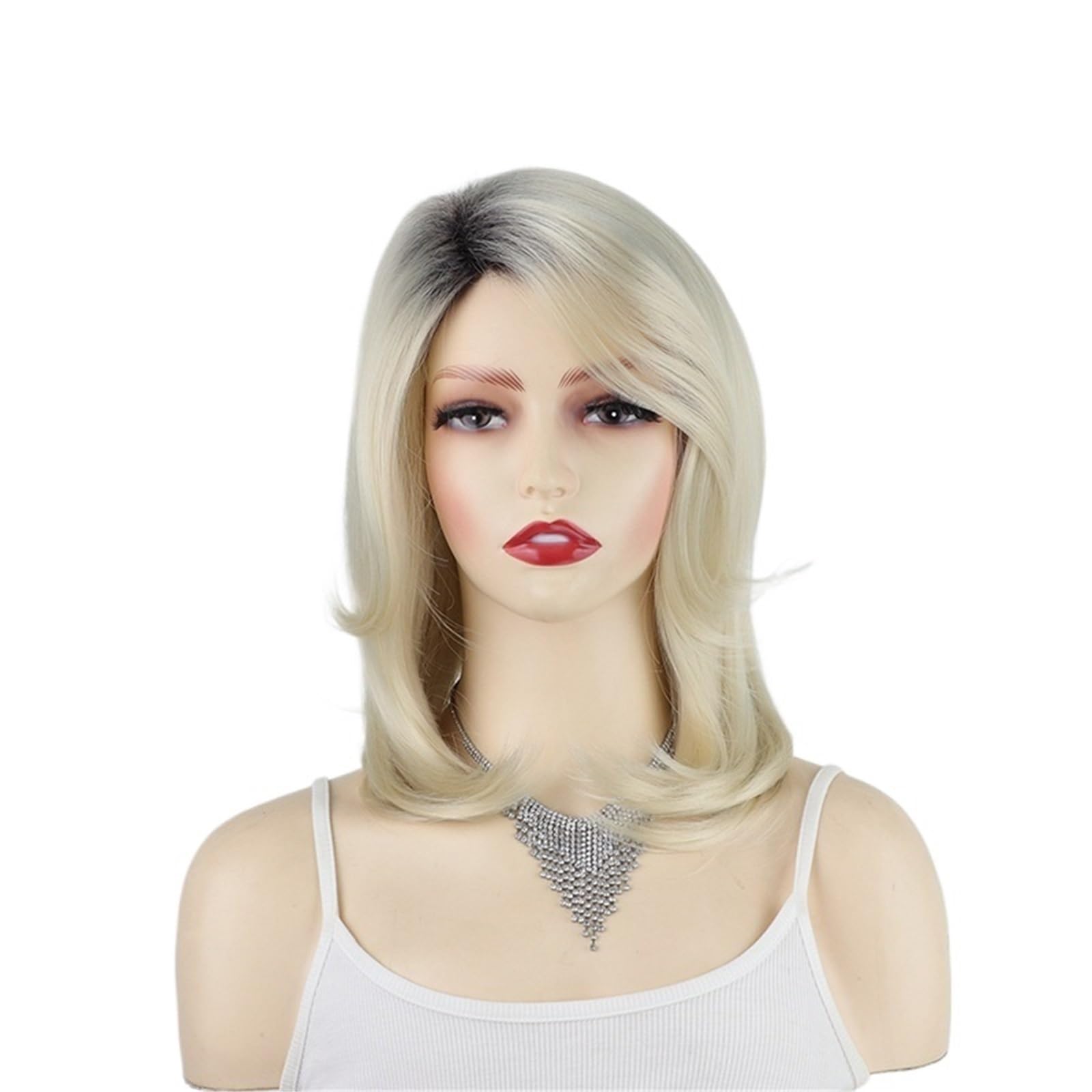 LIBANGRONG-888 Wigs Ladies' Gradient Slanted Bangs, Long Curly Hair, Fluffy Wig Headband Natural wig
