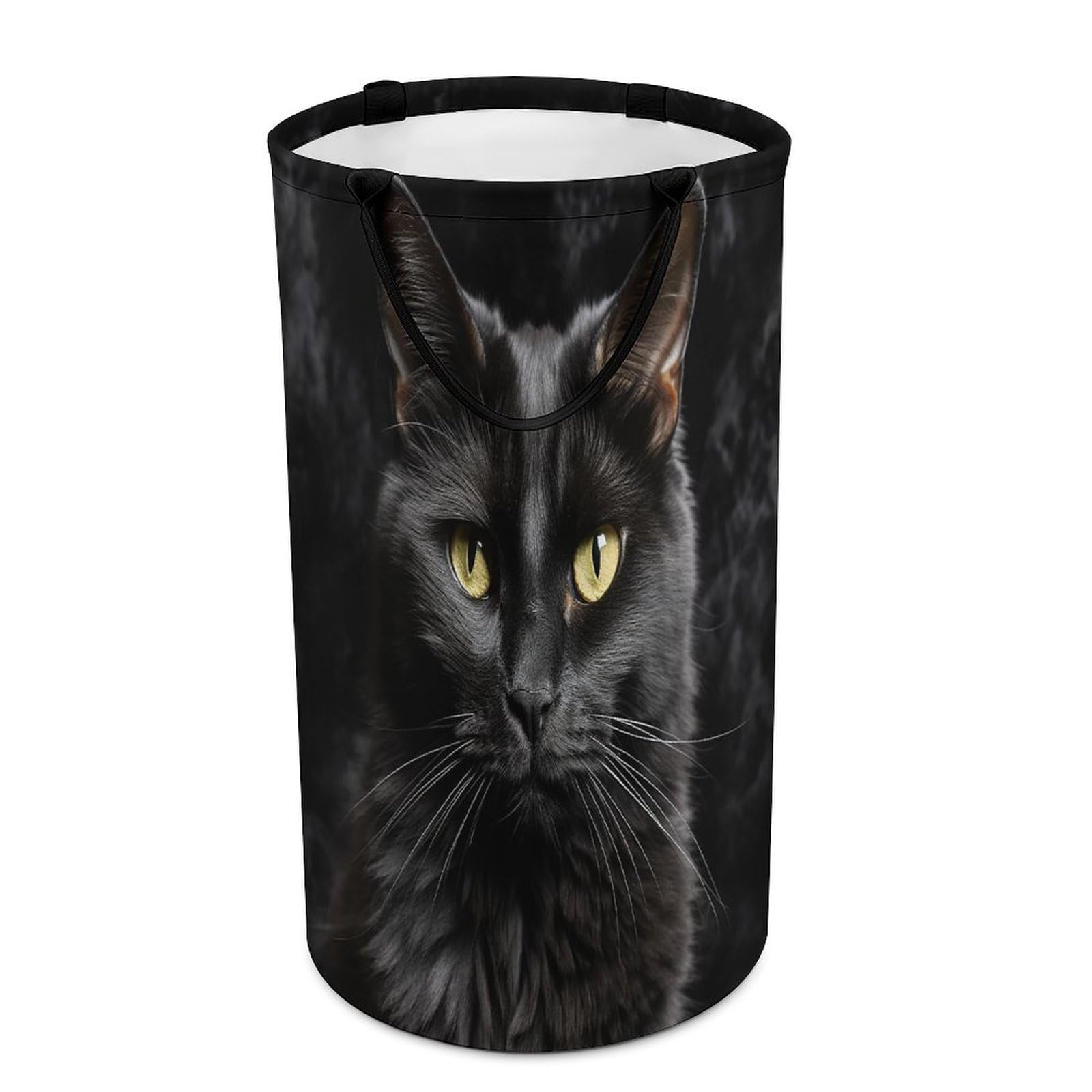 A Black Cat on A Black Background Dirty Clothes Basket Large Capacity Laundry Basket Freestanding Laundrys Hampers Tall Collapsible Clothes Hamper for Blankets Toys