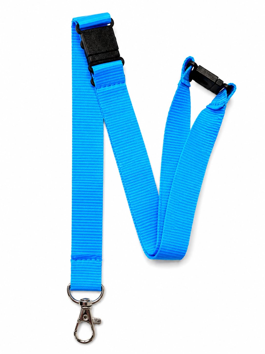 PAC Supplies Global Colourful 20mm Wide Lanyard With 3 Point (Triple) Safety Breakaway (Neon Blue, 5)
