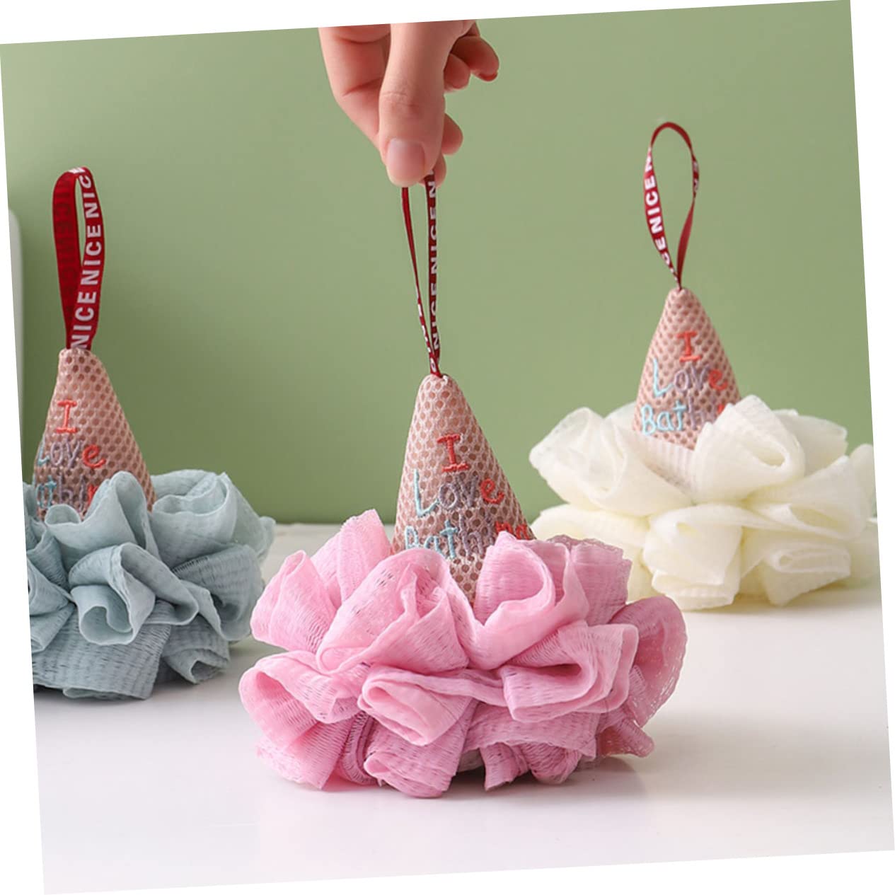 FRCOLOR 6 Piezas bola de baño de helado esponja exfoliante de lufa esponja vegetal para niños esponjas esponja de ducha esponja vegetal reutilizable lindo toallita de baño depurador Maleza
