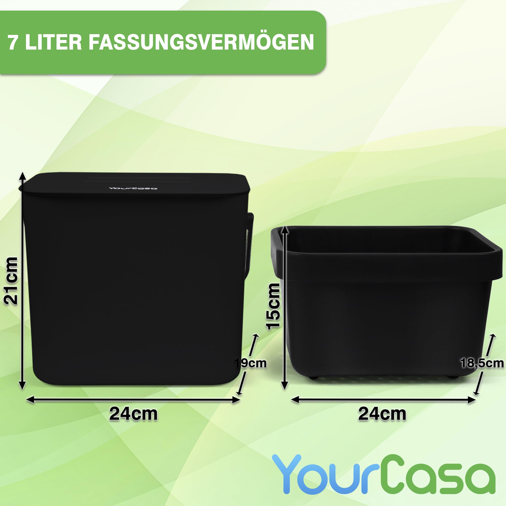 Biologische Afvalemmer - 7 Liter Compostemmer Voor De Keuken Vaatwasmachinebestendig Geurdicht Uitneembare Zeef Bio Vuilnisemmer Met Deksel