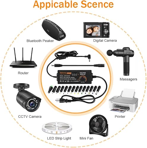 Miniatura 7 de Fuente de alimentación de 72 W CC ajustable 3 V  24 V Adaptador de conmutación universal de CACC de 100 V-240 V Convertidor de CA a CC con pantalla