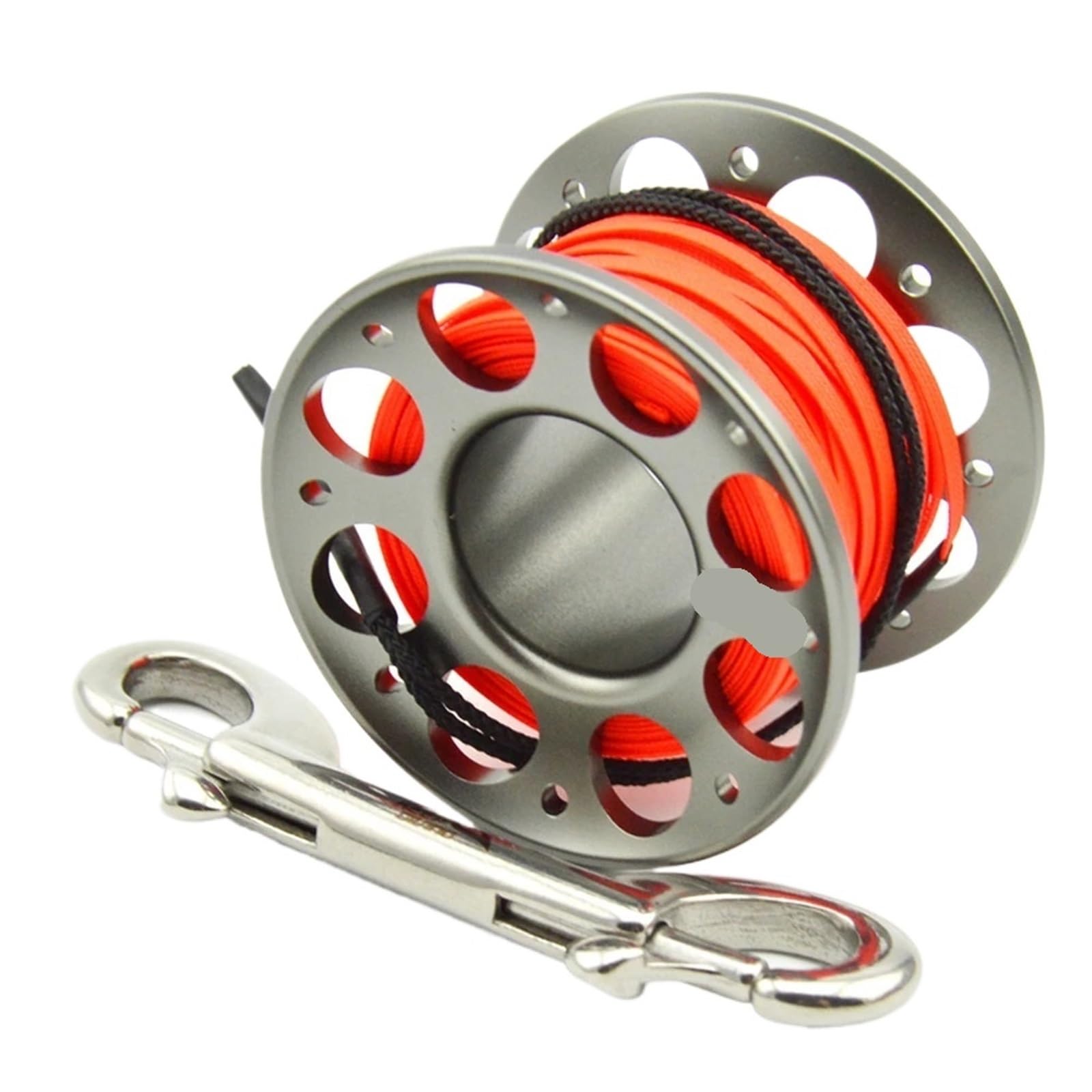 Dive Finger Reel, Scuba Diving Finger Spool 15m 30m Multicolor Aluminum Bolt Snap Hook(15m Grey)