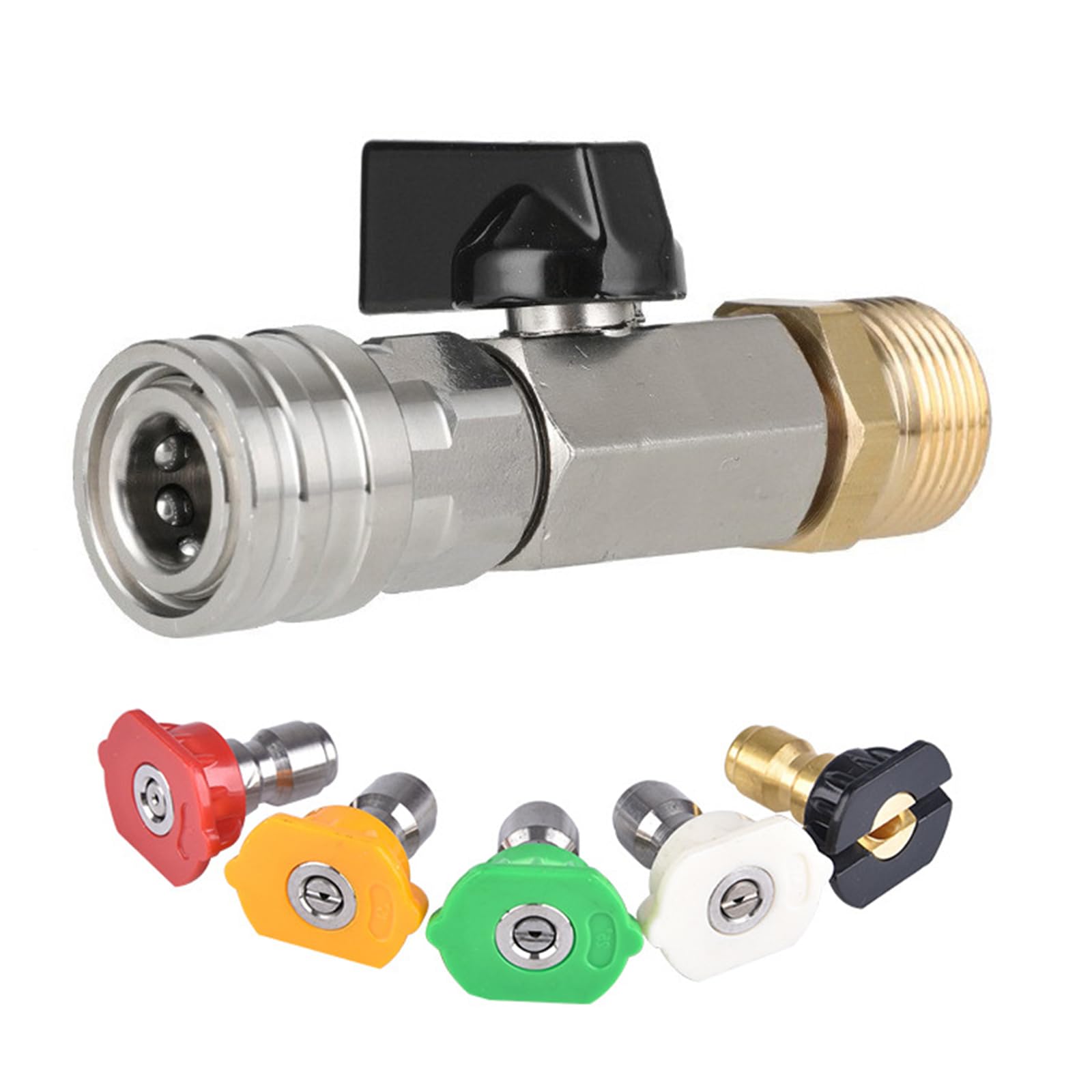 Pressure Washer Ball Valves Hose Switches M22 14MM Adapter with Quick Coupling Ball Valves Water Flows Quick Connector Water Flows Connector