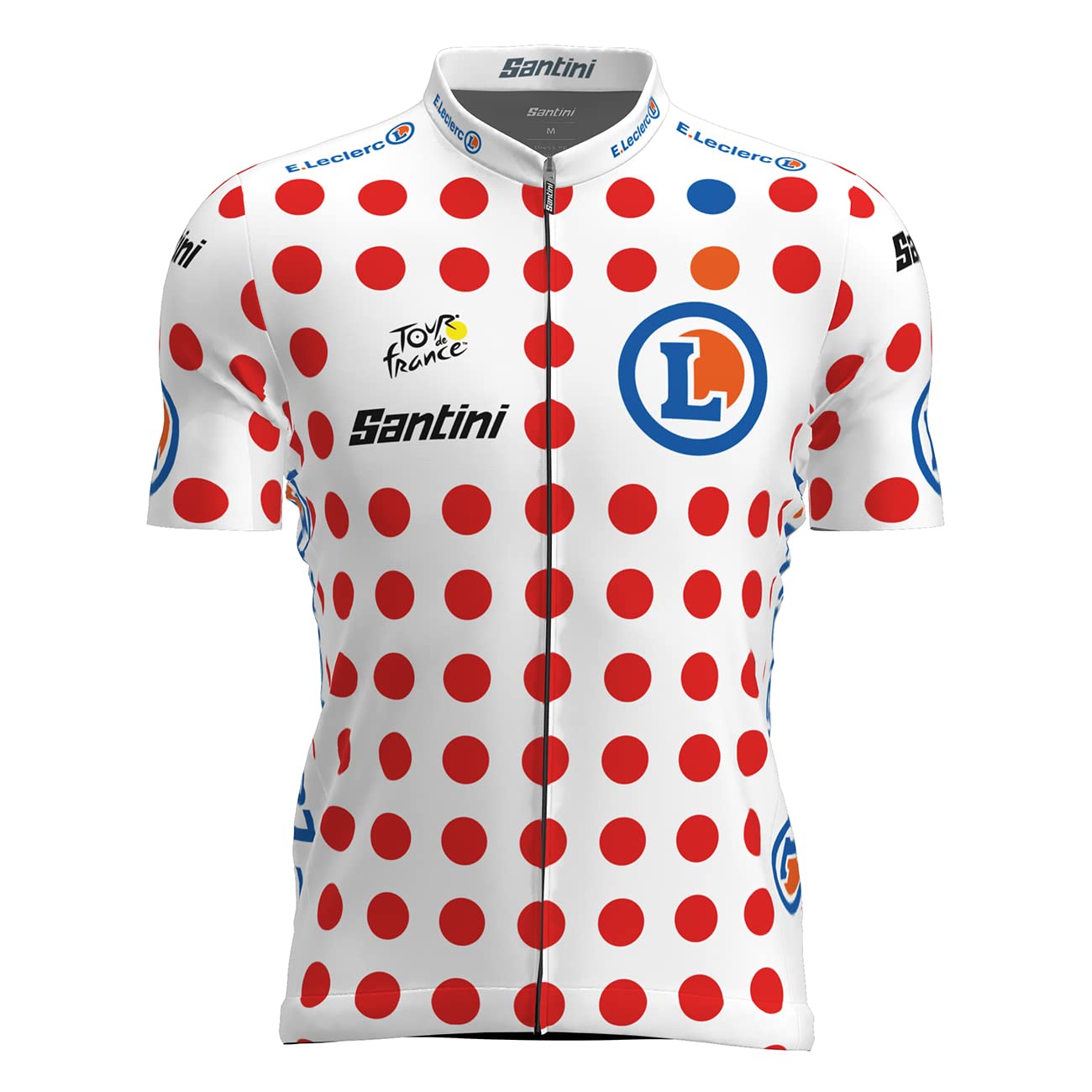 Santini Radtrikot Road Tour De France Leader des Berges, Punkte / Blanc, XXL
