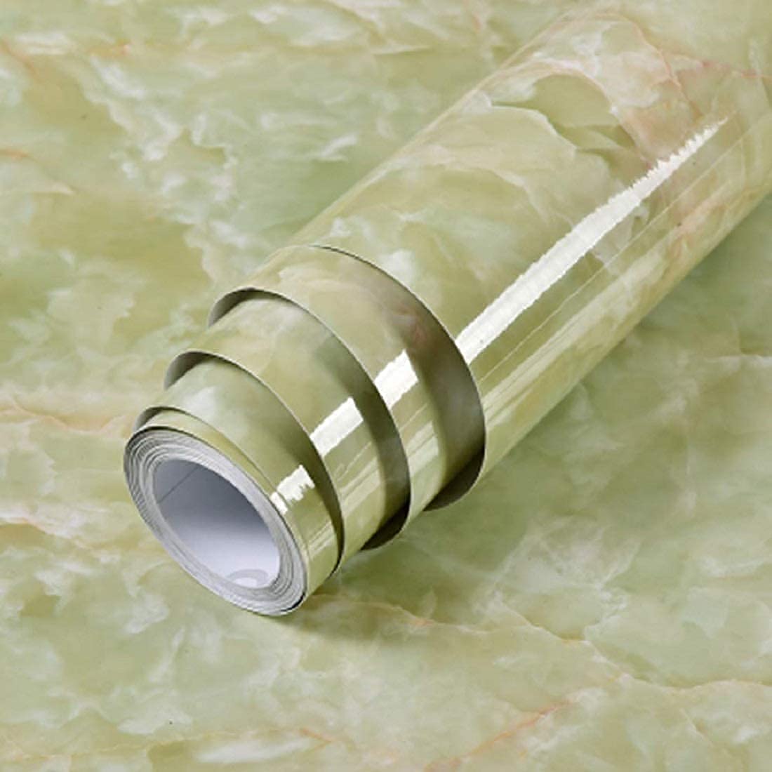 OM AKSHAR kitchen shelf sheets sticker wallpaper for walls of home oil proof roll self adhesive full wall fire heat resistant tiles lamination pvc wallpapers waterproof free countertop decoration (Green 2M YRK)