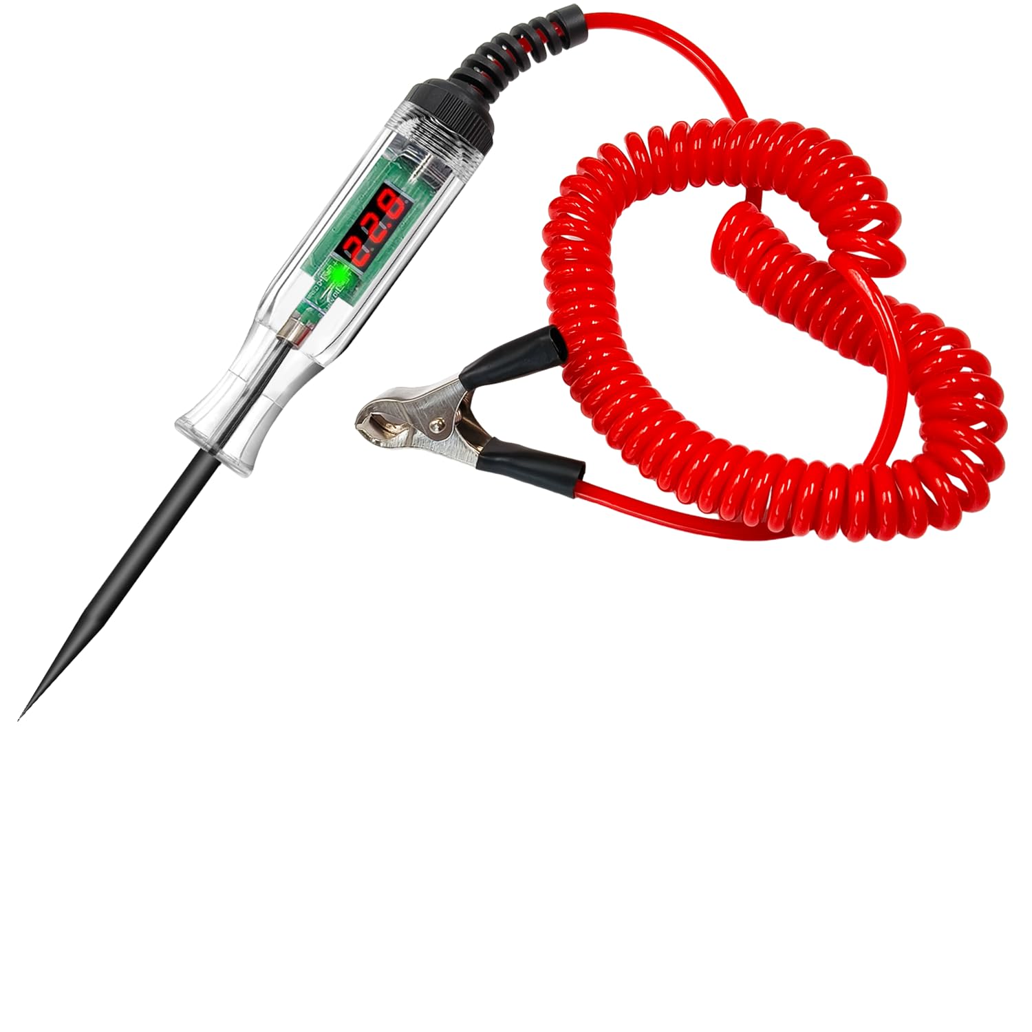 Upgraded Automotive Test Light, 3-90V DC LED Digital Circuit Tester Pen Tool with Extended Spring Wire for Checking Vehicle Car Truck Motorcycle Boat