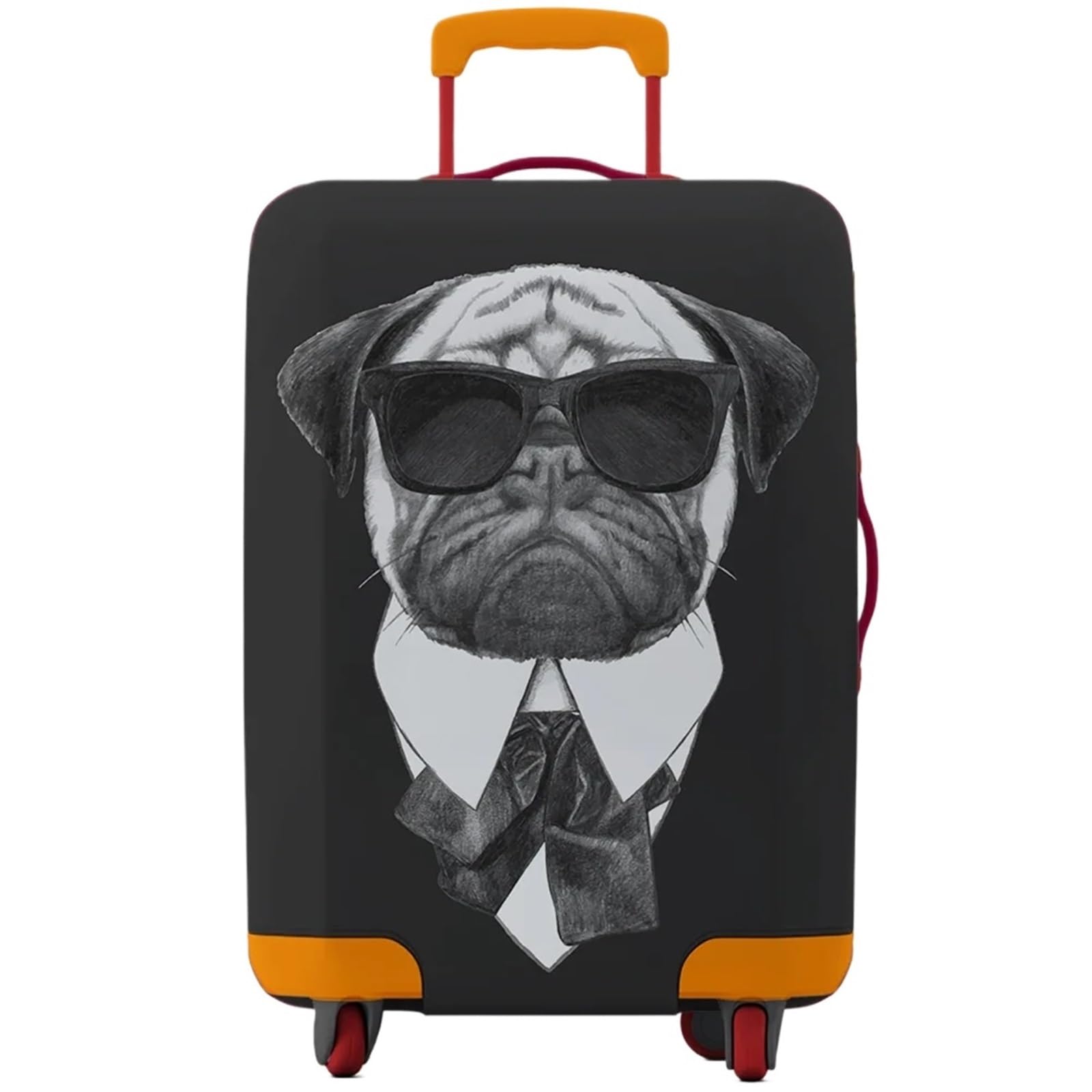 2 Stück Dicke elastische Tier-Gepäckschutzhülle mit Reißverschluss, Anzug for 45,7–81,3 cm große Taschen, Kofferhüllen, Trolley-Abdeckung, Reisezubehör Für Koffer(Black 11,M 22-24 inch)
