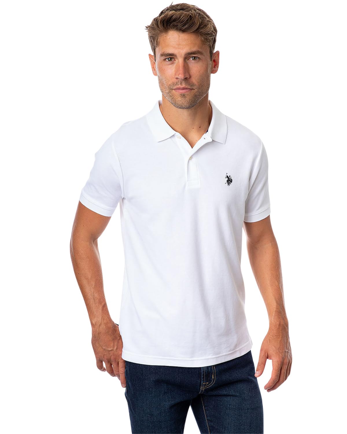 U.S. Polo Assn. Men's Ultimate Pique Polo, White/Black, XXL