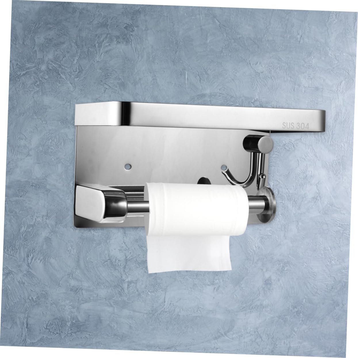 Portacarta Igienica in Acciaio Inox, Supporto da Parete senza Fori