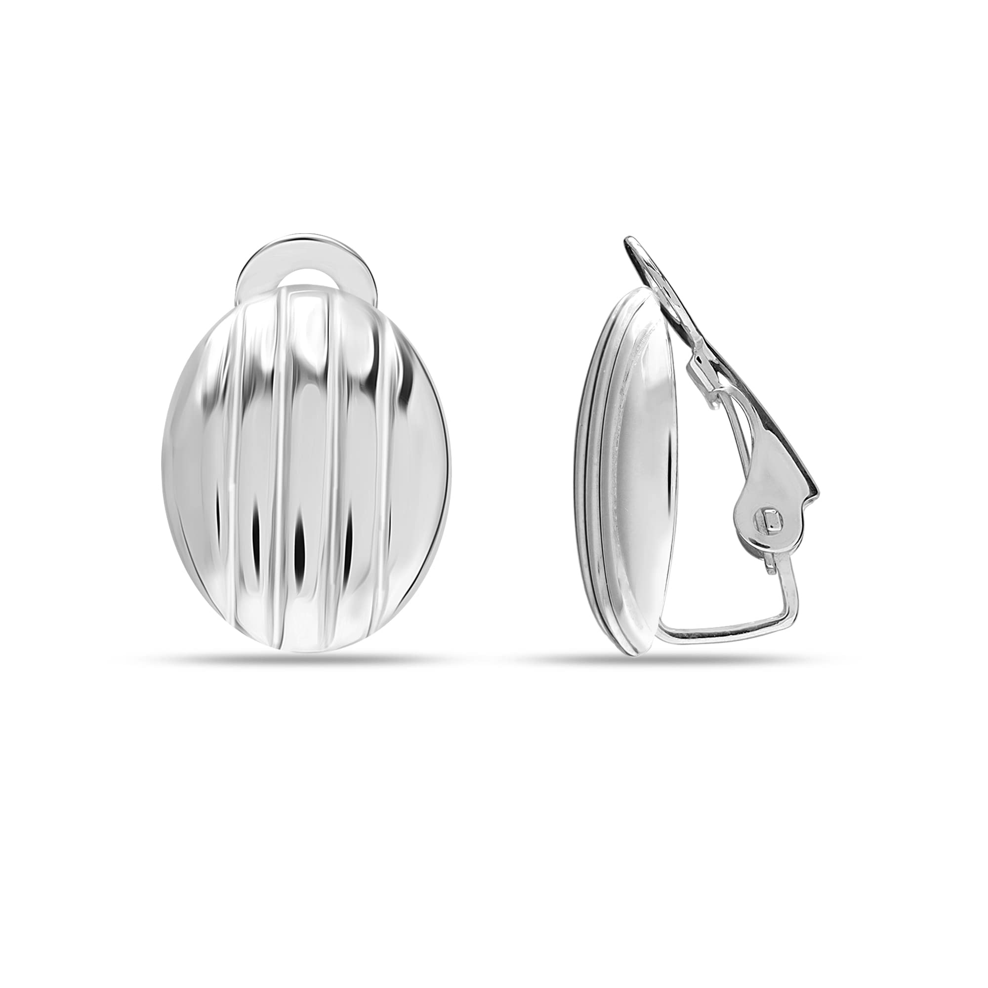 LeCalla Clip-Ohrstecker aus 925 Sterlingsilber | Kleine bis mittelgroße Halbcreolen für Damen ohne Ohrlöcher | Elegante Clip-Ohrringe für Frauen