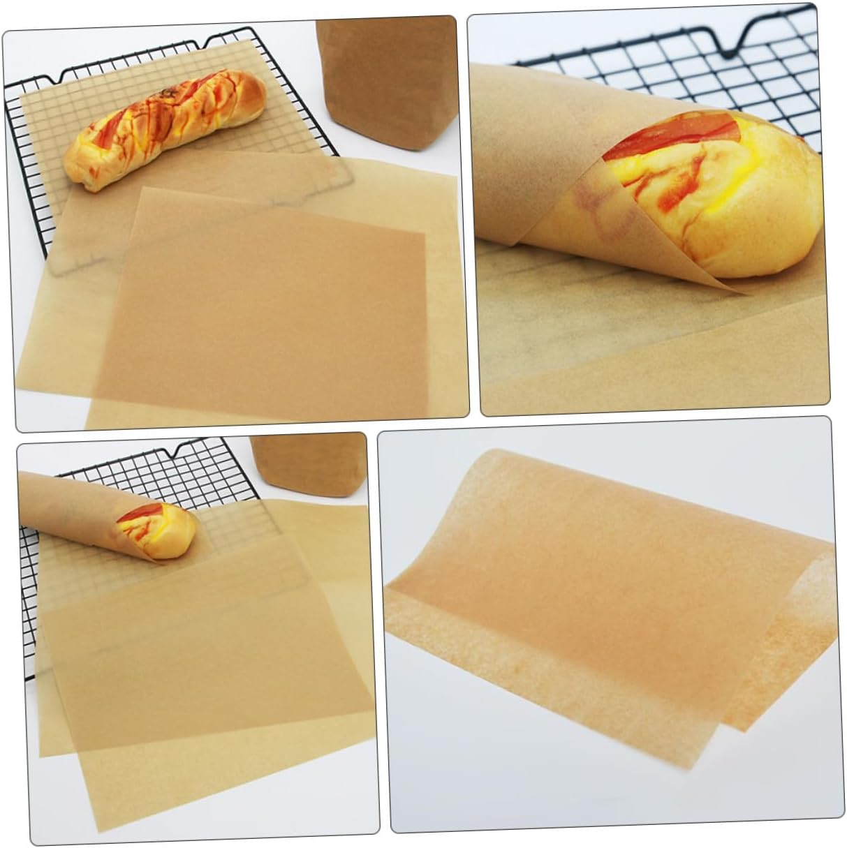 Generic 100pcs 30x40cm Food Grade Baking Paper Sheets, Natural Kraft Parchment Non-stick Oven and Grill Liner for Kitchen Cooking and Baking