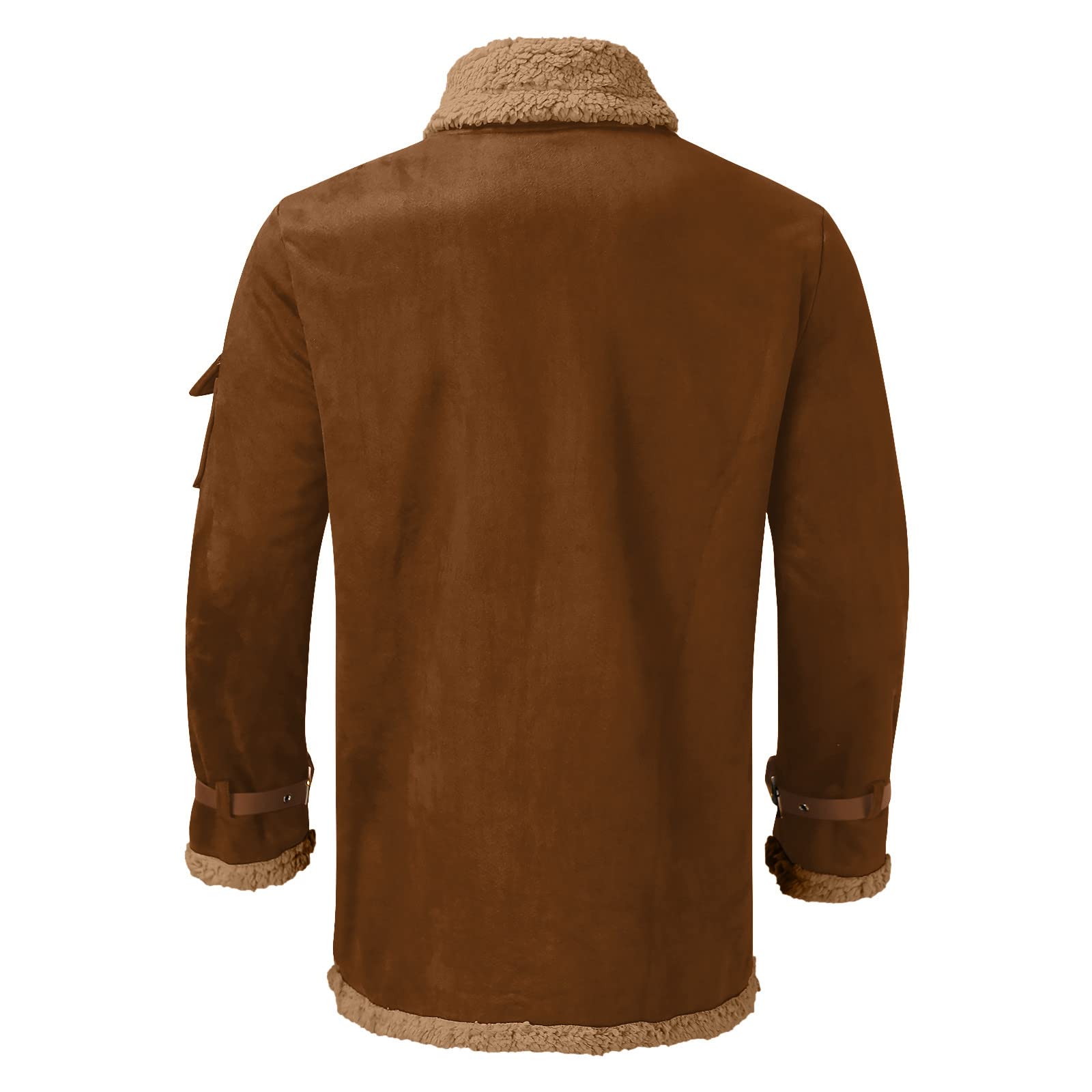 Giacche da camionista da uomo foderate in pile Sherpa con cerniera lampo in velluto di agnello scamosciato, giacche bomber calde in montone