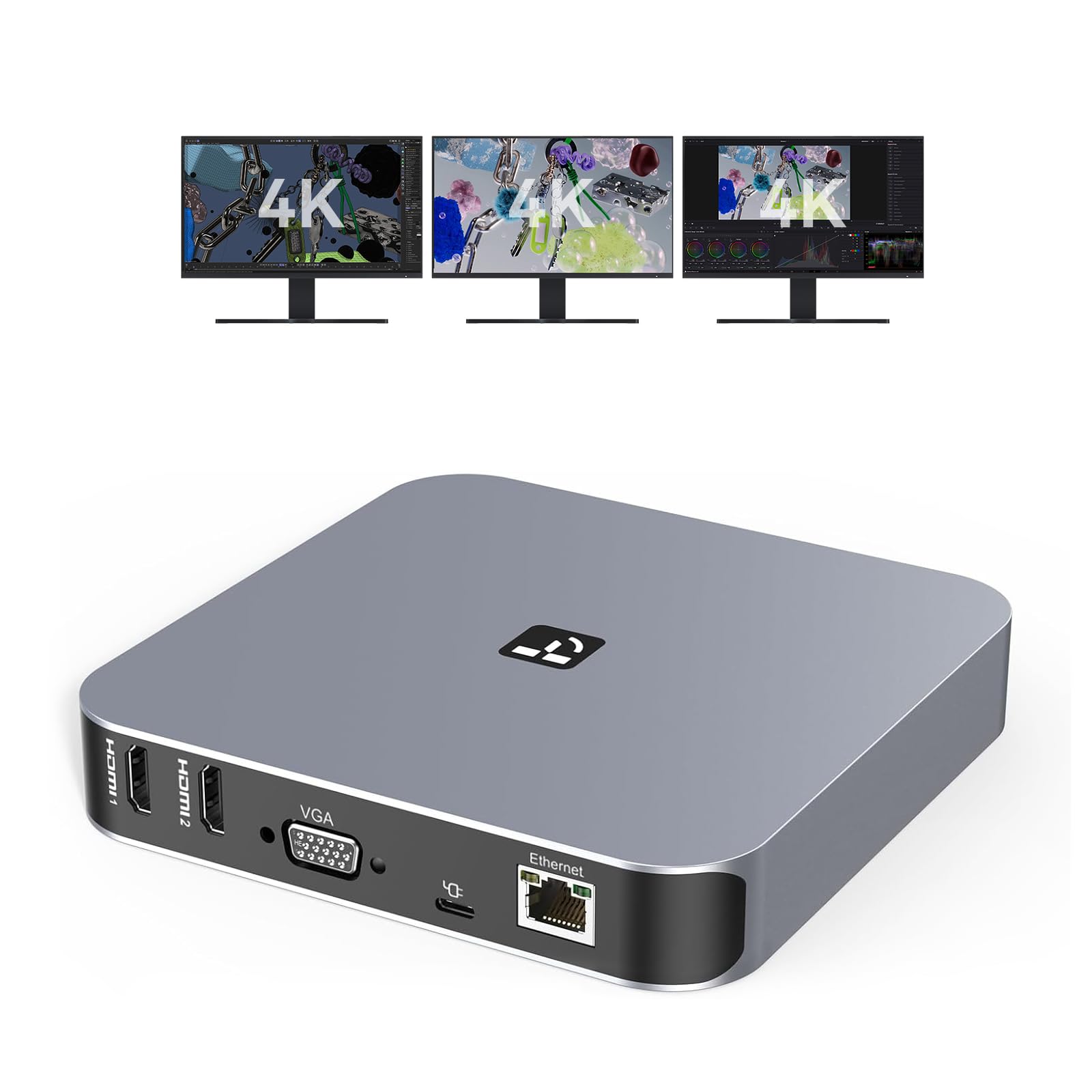 USB C Docking Station Dual Monitor for M1/M2/M3/M4/M5 MacBook Pro/Air, Mac mini, Dell, Lenovo, HP, Driver-Based 13 in 1 Triple 4K Display Dock with 65W Power Adapter, 2 HDMI, VGA, 4 USB 3.0, Ethernet