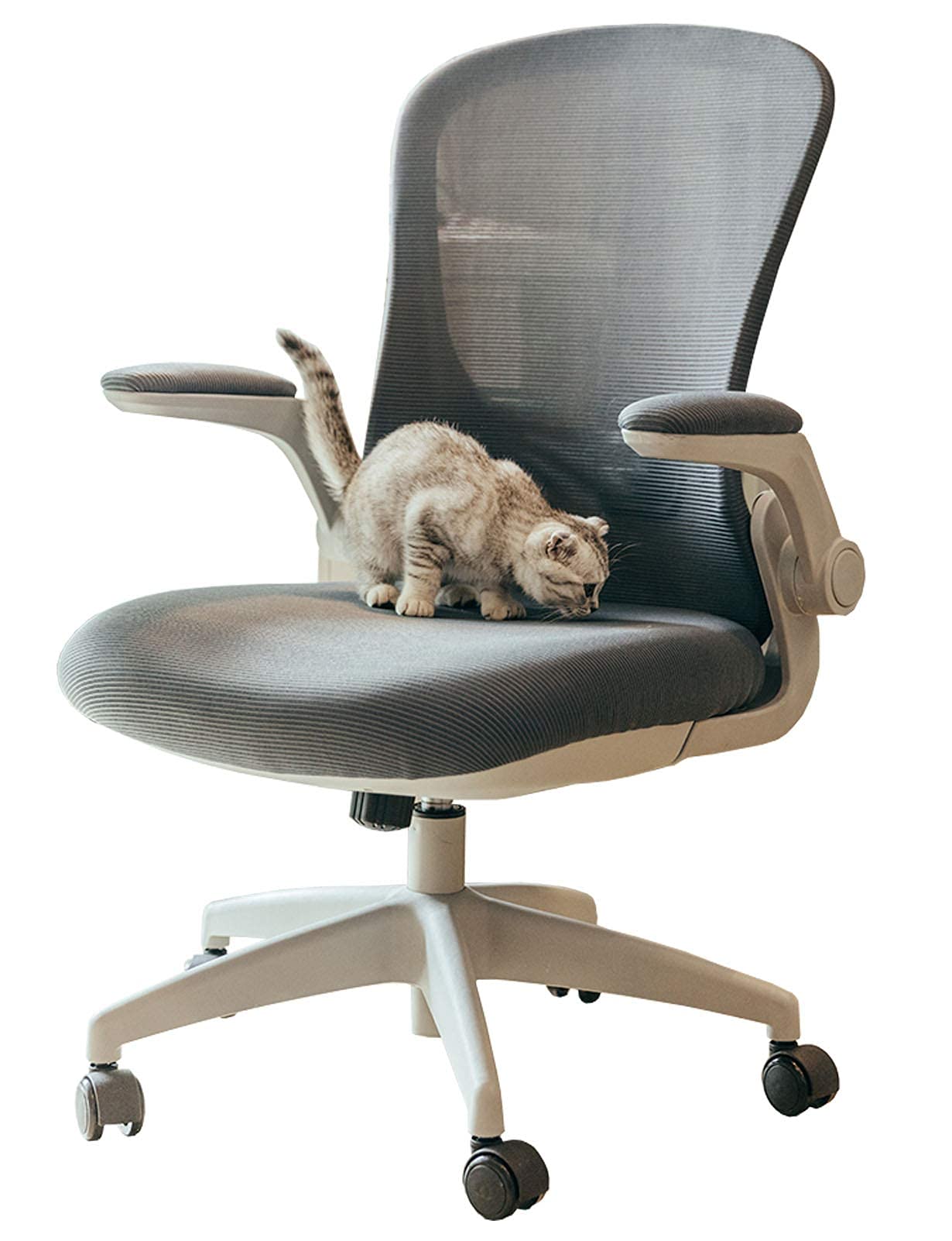 Ergonomiczne krzesło z siatki z przyjazną dla skóry siateczką, odchylane ramiona, idealne dla dziewcząt, kobiet, dorosłych, do biura lub gabinetu