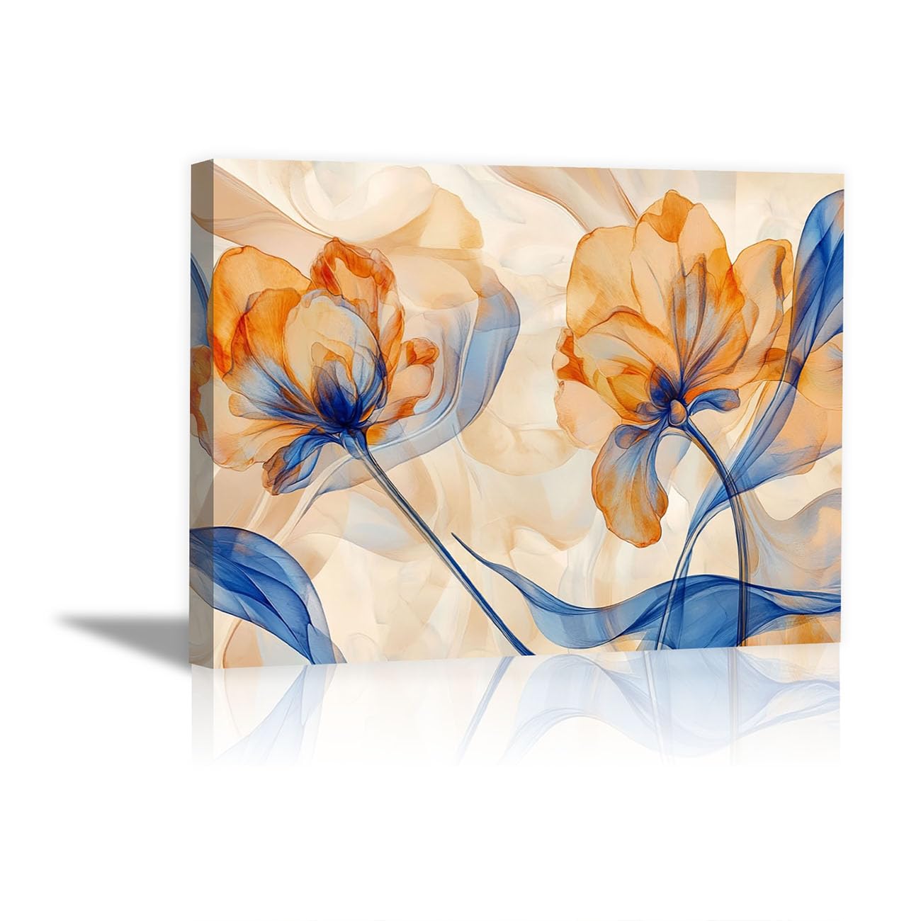 Impression sur toile fleur bleue d'exception tableau luxe encadré - 8
