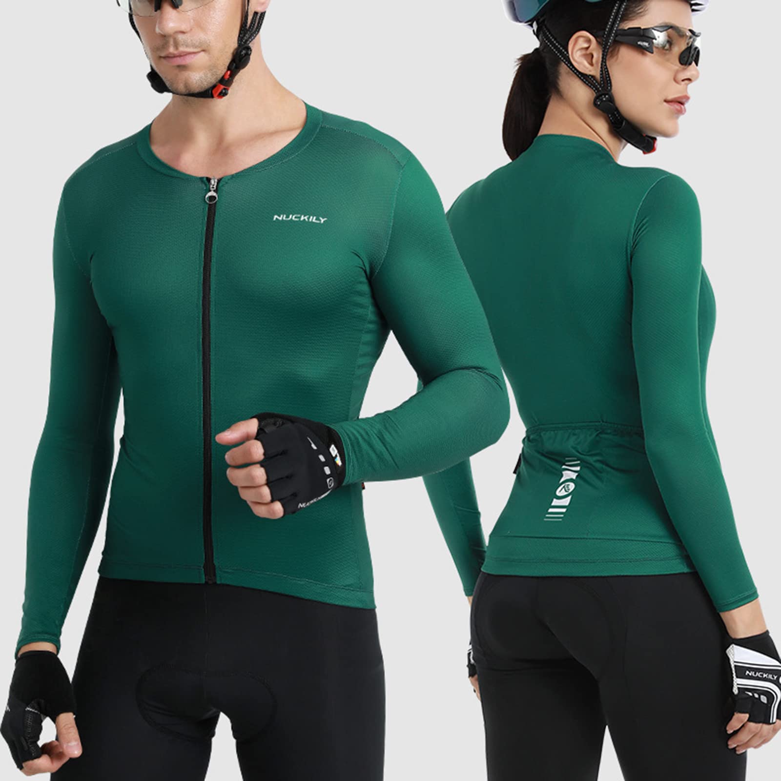Herren Radtrikot Set, Rennrad Fahrrad Trikot Langarm, Atmungsaktiv Schnelltrocknend Fahrradbekleidung Skinsuit für Fahrrad Rennrad MTB,A,L
