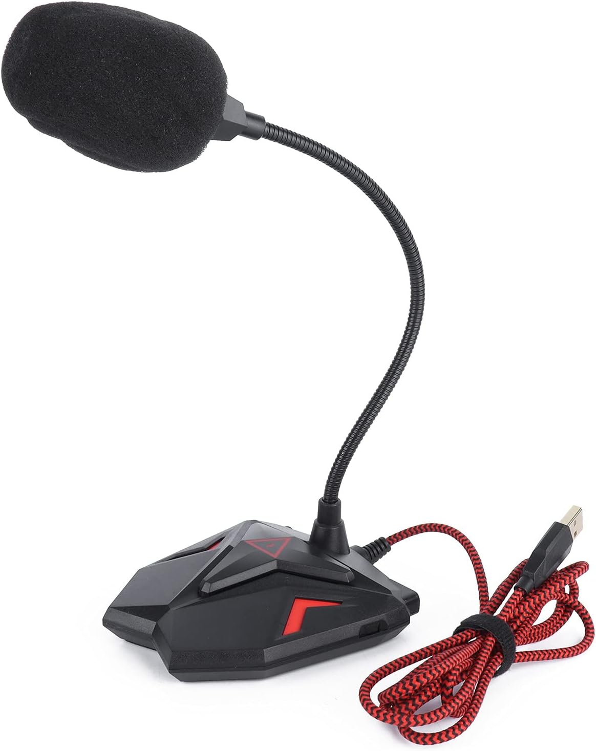 Plug Play Omnidirectional Capacitive Microphone, USB Conference Microphone with Mute LED Indicator, High Sensitivity 360 Degree Sound Pickup for Computer Games Meetings Reco