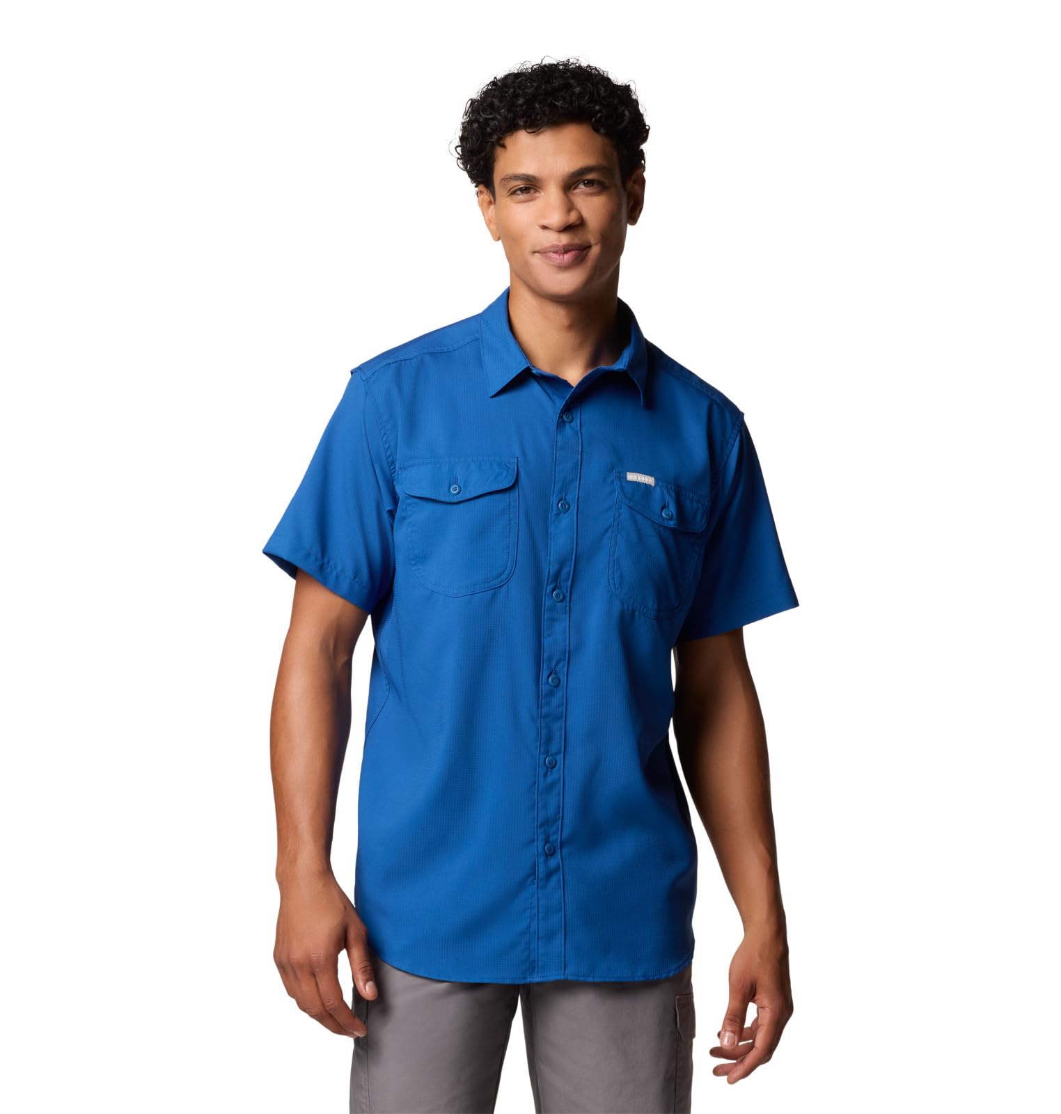 Columbia Men's Utilizer II Solid Short Sleeve Shirt, Mountain Blue, XX-Large