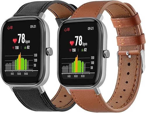 FitTurn Correa de cuero compatible con Veryfit IDW13 IDW16 IDW17 IDW19 IDW20 IDW21 IDW23 IDW25 IDW26 IDW28 Reloj inteligente de repuesto de cuero