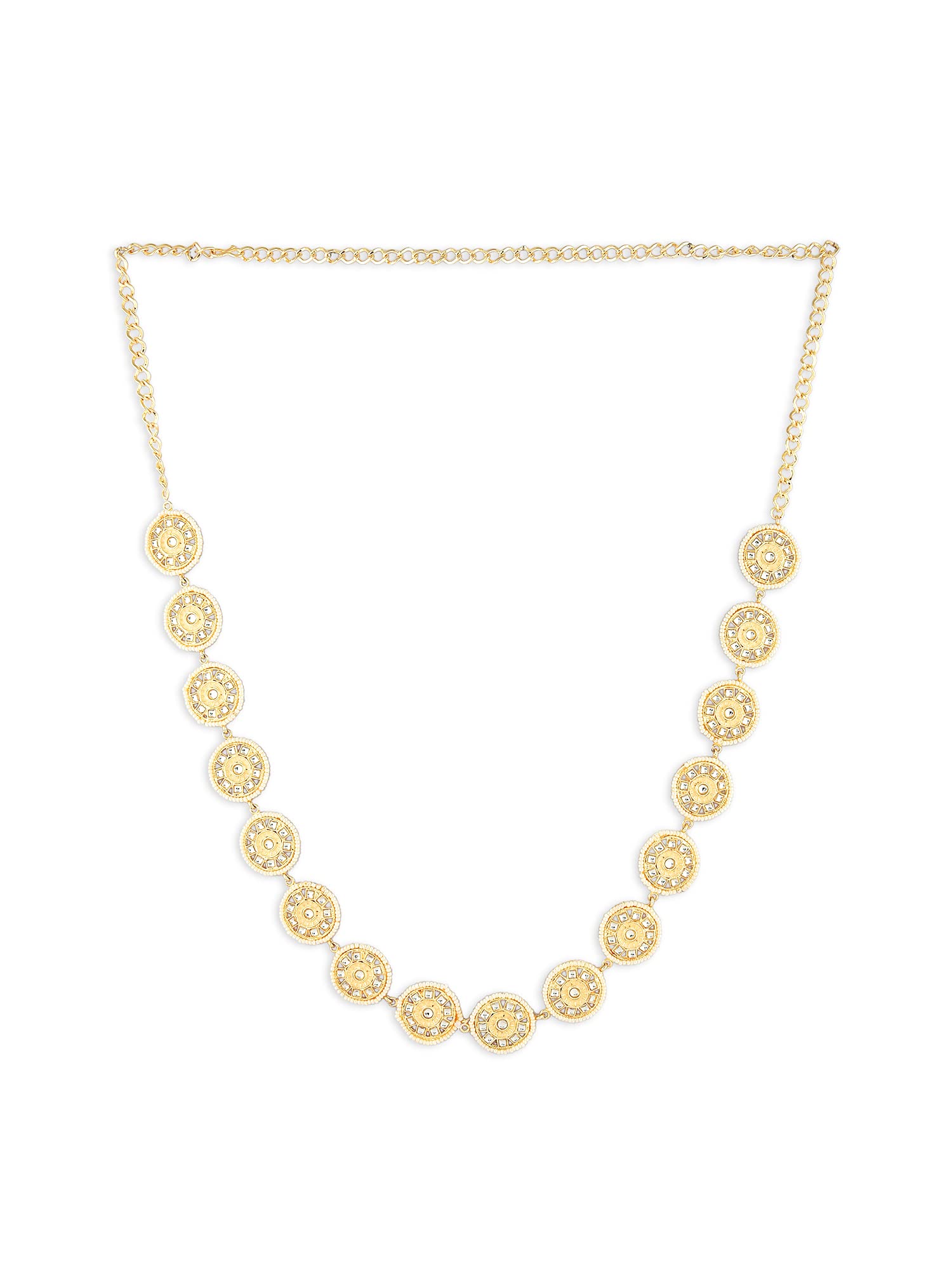 Zaveri Pearls Gold Tone Traditional Kundan & Pearls Embellished Bridal Kamarbandh For Women-ZPFK15971 (B0C4V21NNM) Amazon Price History, Amazon Price Tracker