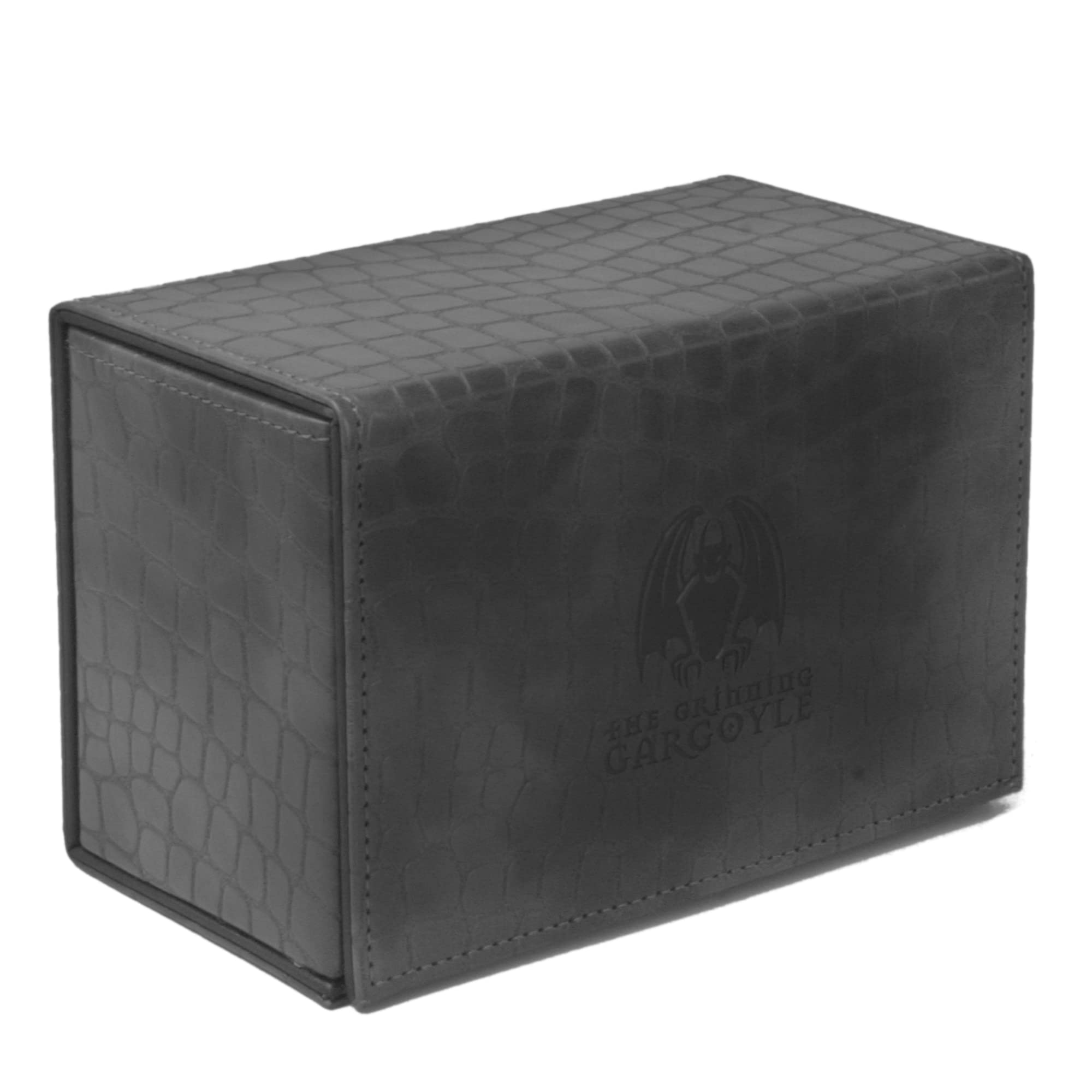 The Grinning GargoyleGrinning Gargoyle - Ultimate Dragon Hide MTG Deck Box – Holds up to 192 Cards and 15 Dice – Perfect Card Game Storage for TCG – 3x Compartments for Collectable Card - MTG Card Box (Black)