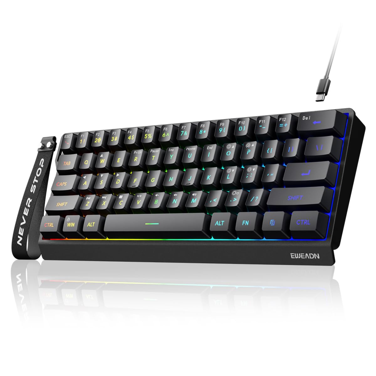 Amazon.com: SEUNKWANG F61 60% Gaming Keyboard Wired, RGB Backlit
