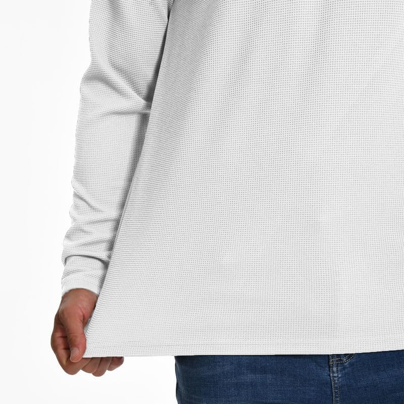 H HYFOL Mens Sweatshirt Waffle American Flag USA Patriotic Graphic Quarter Zip Stand Collar Casual Pullover - Image 6