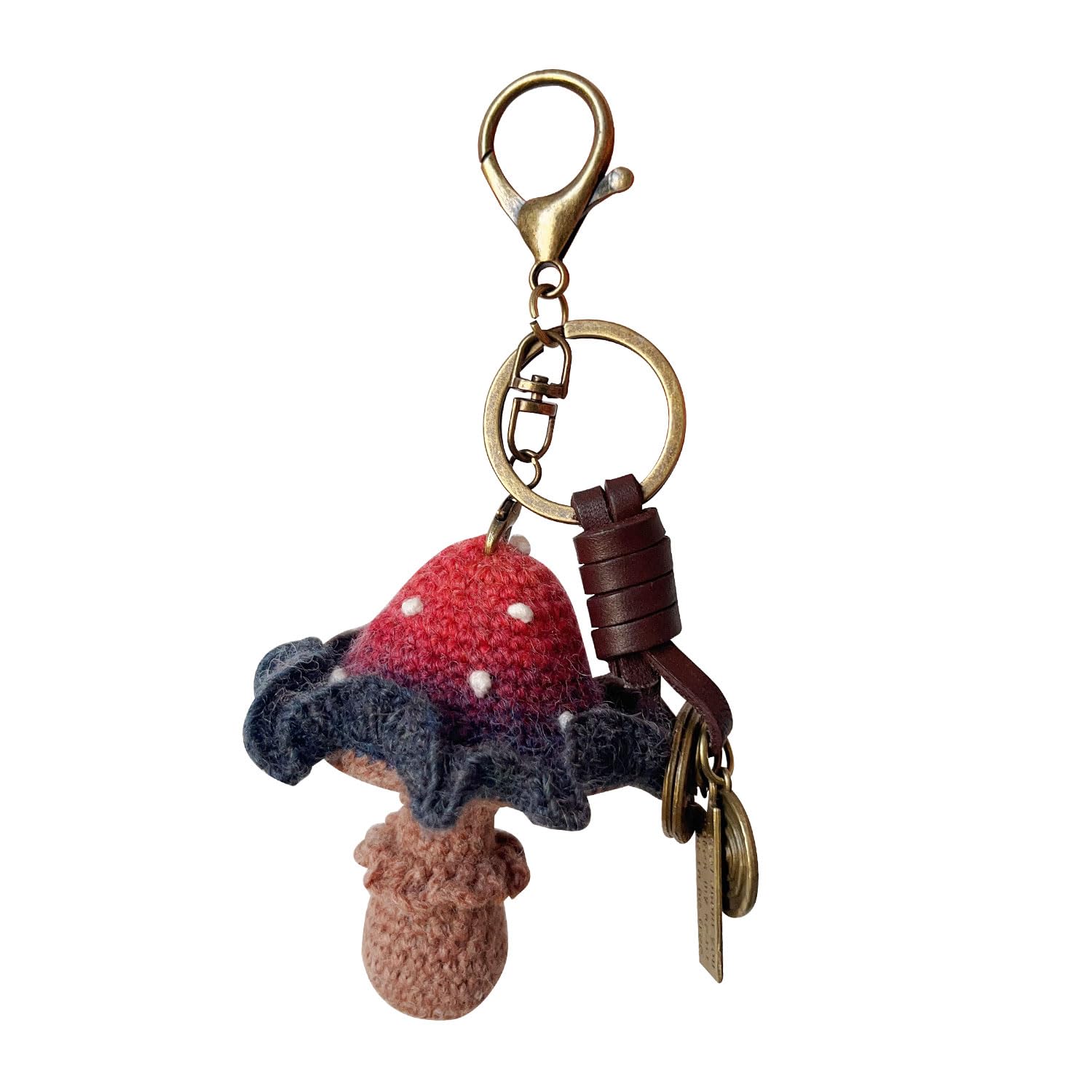 LXKSZYUFC Cute Mushroom Vintage Keychain Handmade Crochet Backpack Car Charms Color Random Delivery A Gift Full Of Surprises