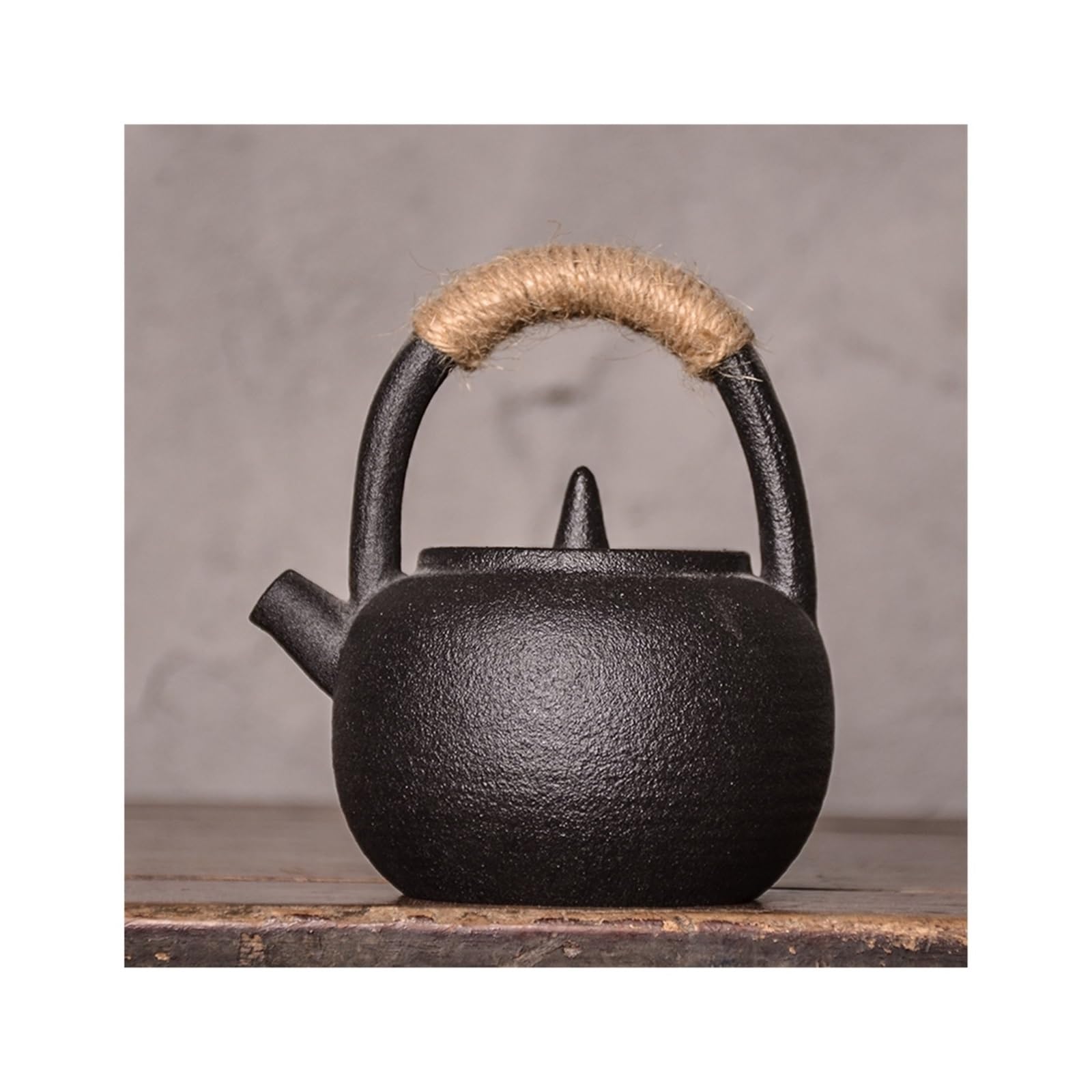 Tetera Tetera de cerámica Japonesa, Tetera China de 200ml Hervidor de Té(Negro)
