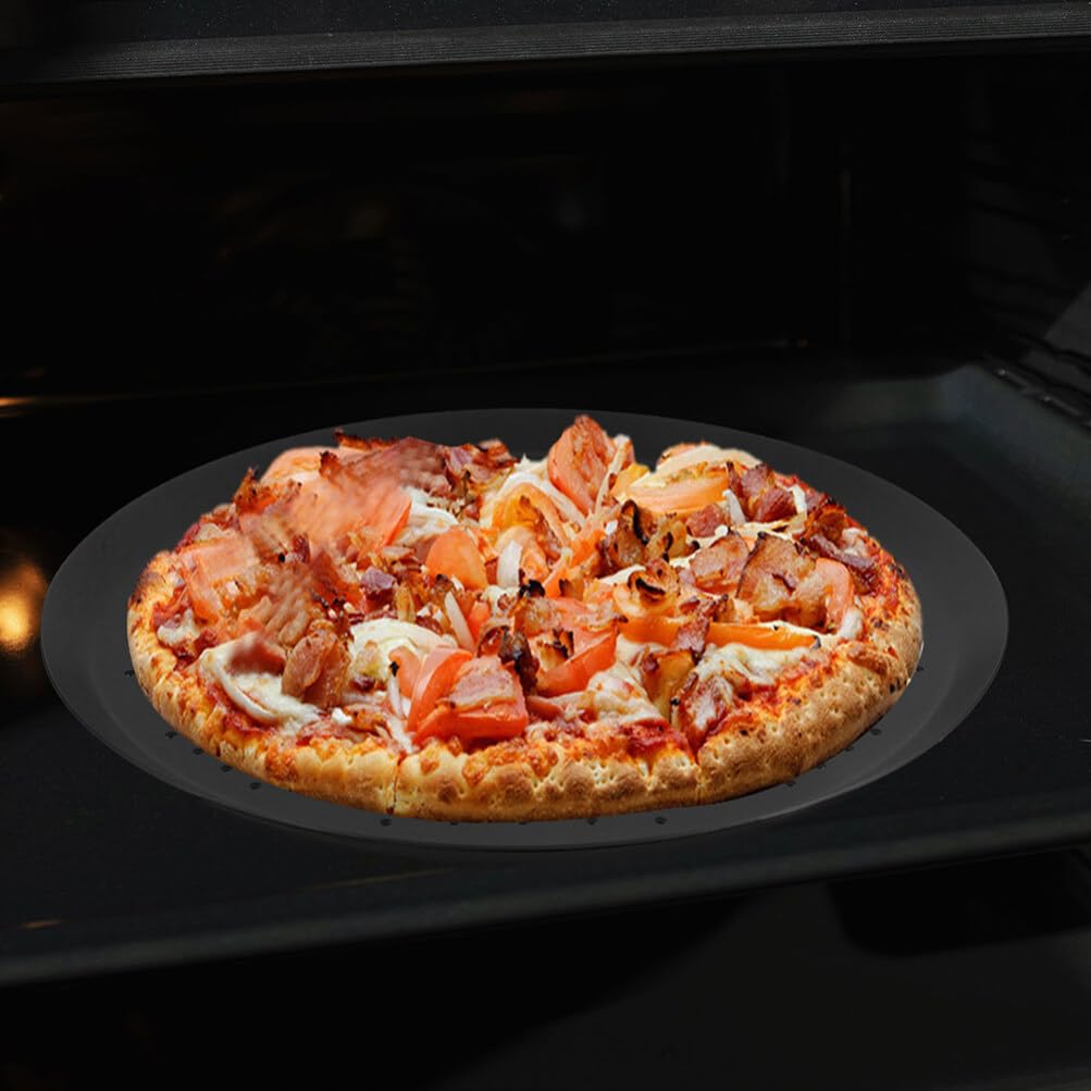 Luxshiny Teglia Pizza Rotonda Maglia Fine Teglia Pizza in Lega di Alluminio da Antiaderente Facile da Pulare per Forno o Vapore